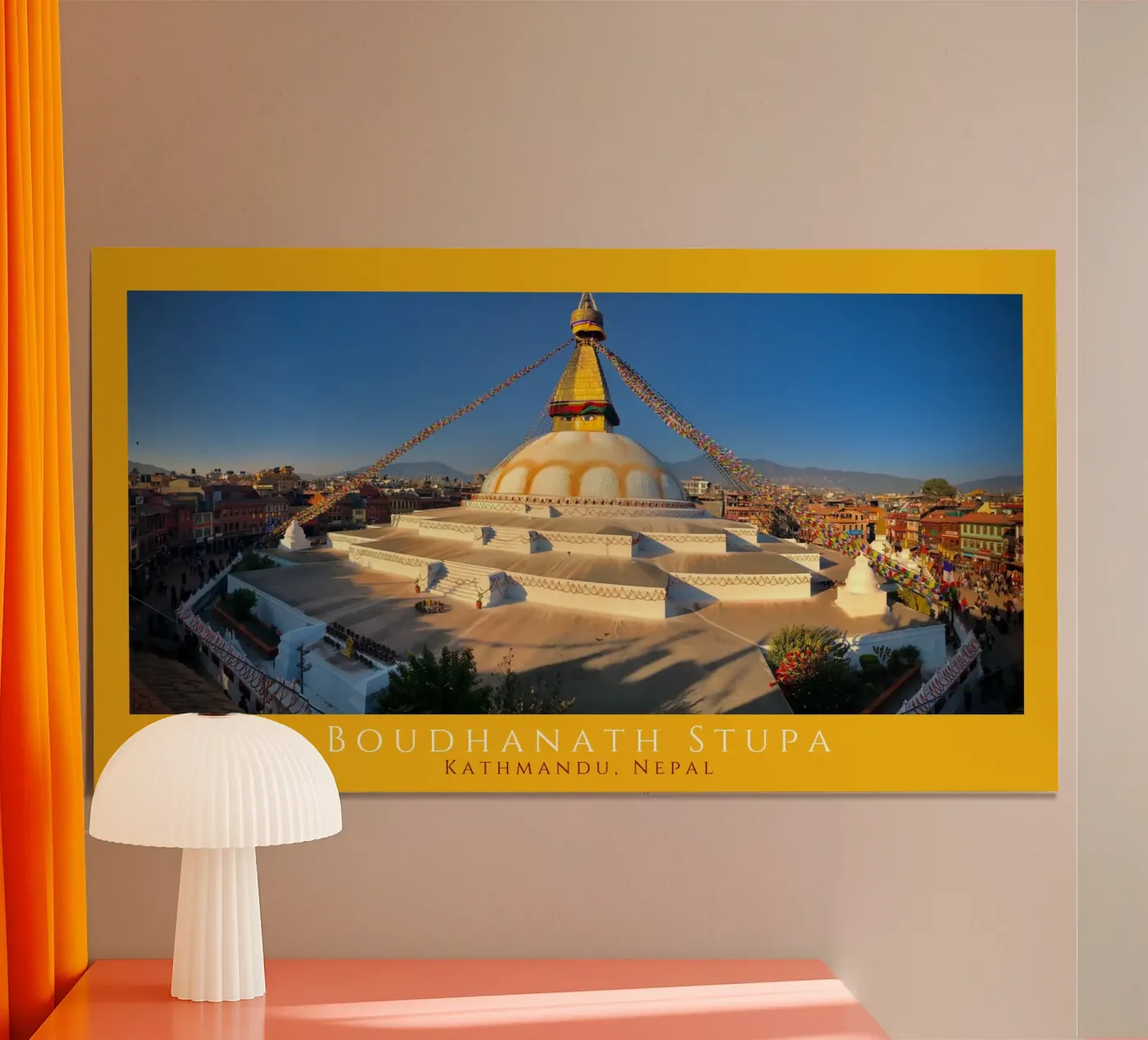 Boudhanath Stupa, Nepal, Kathmandu poster by Happy 😃 Art 🎨 by Christine Schnoell
