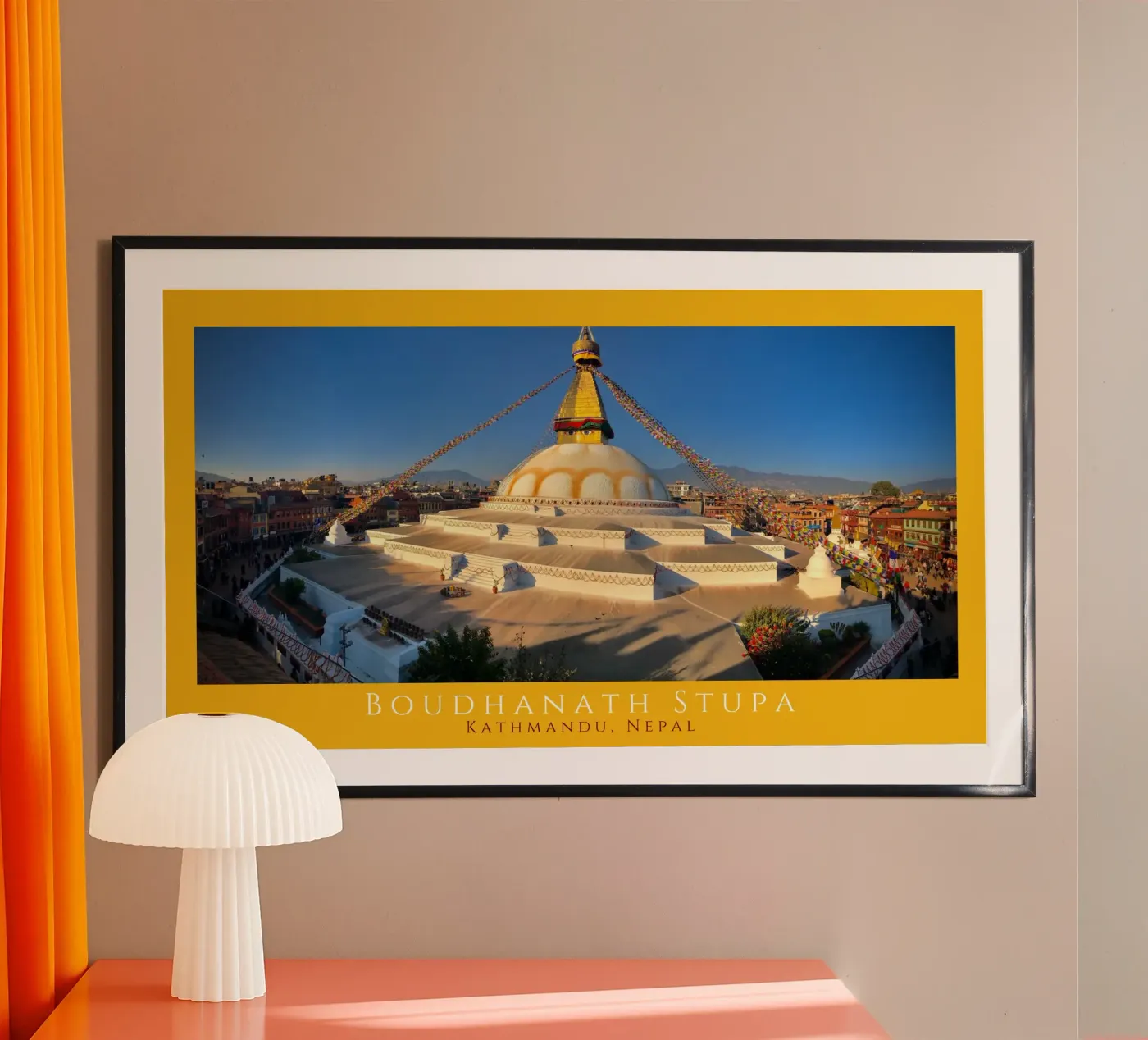 Boudhanath Stupa, Nepal, Kathmandu poster by Happy 😃 Art 🎨 by Christine Schnoell