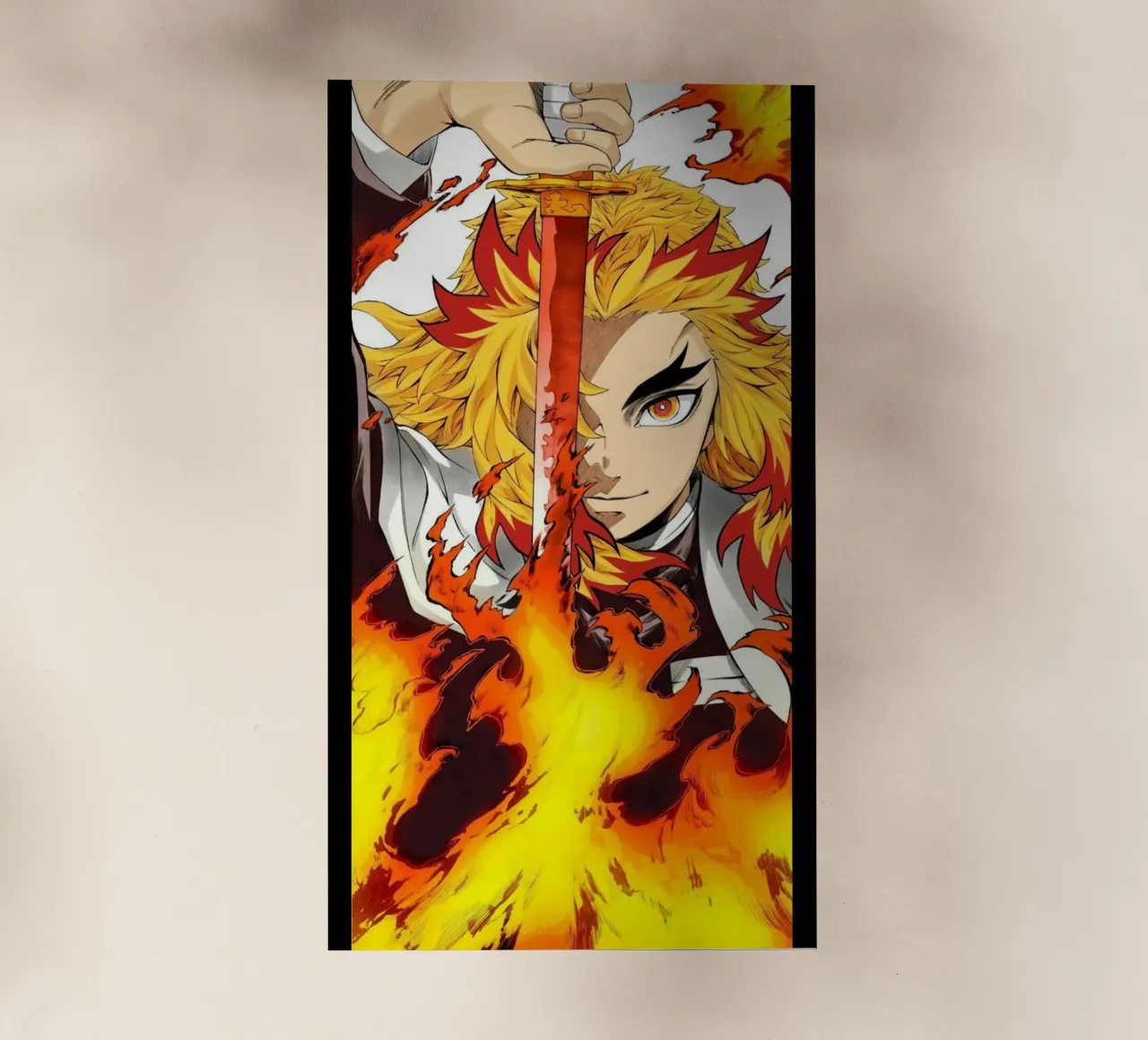 Kyojuro Rengoku Kimetsu No Yaiba Classico pellicola backlit da igoshartwrks