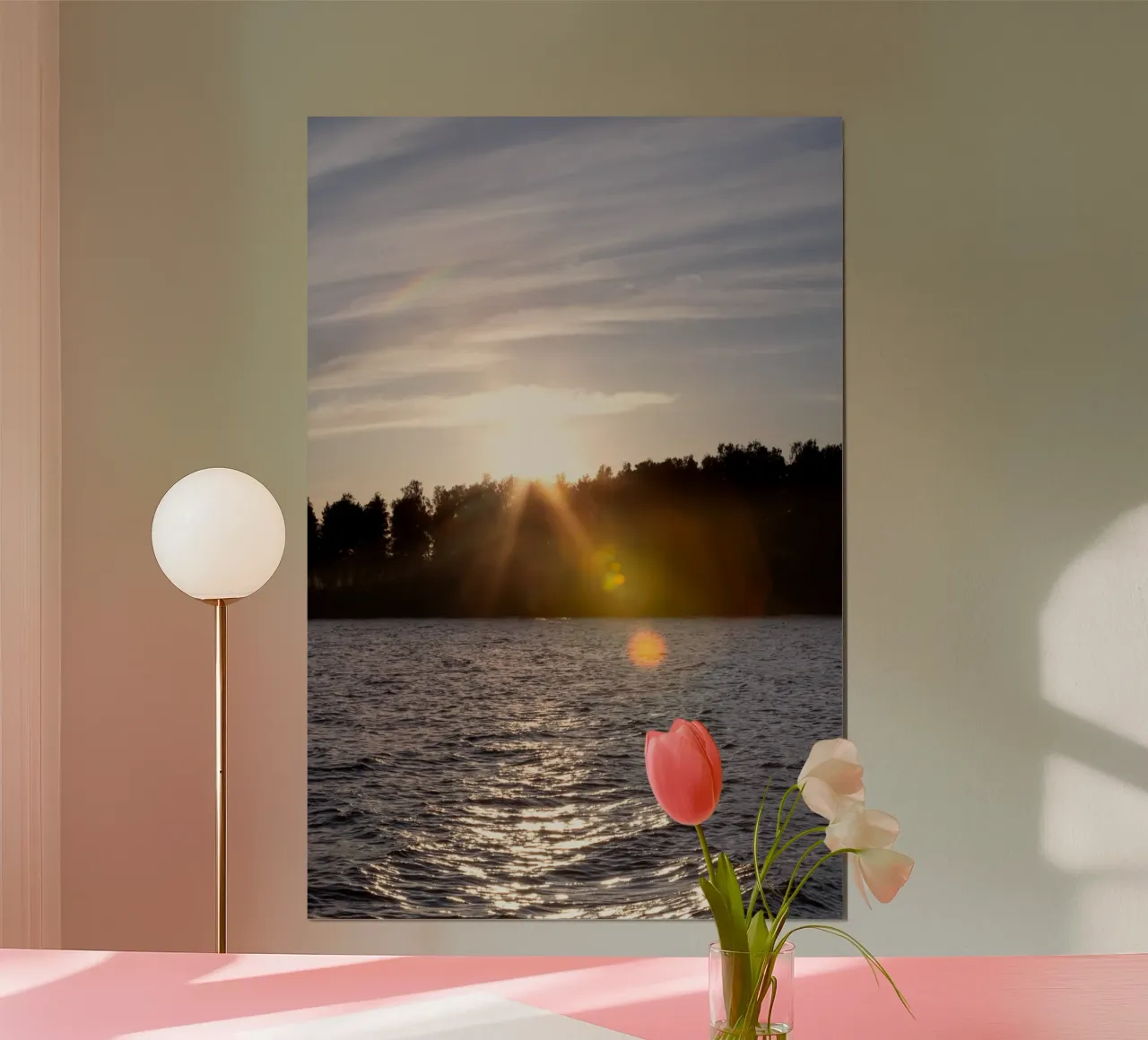 Poster naturalistico scandinavo. Tramonto su un lago m poster da karijn_landscapes