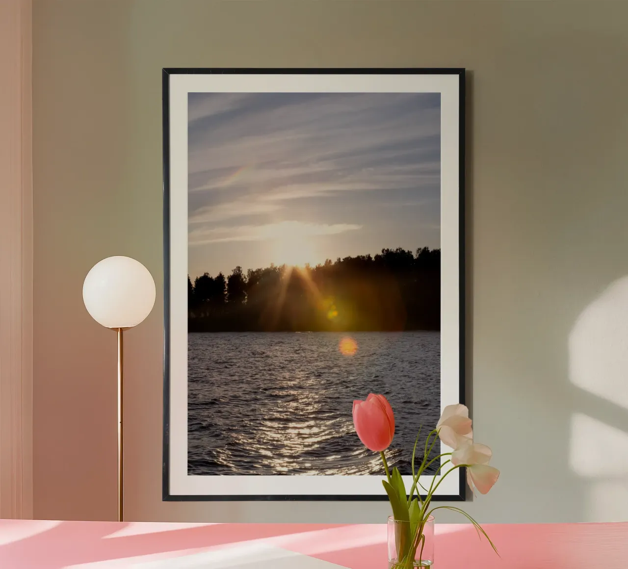 Poster naturalistico scandinavo. Tramonto su un lago m poster da karijn_landscapes
