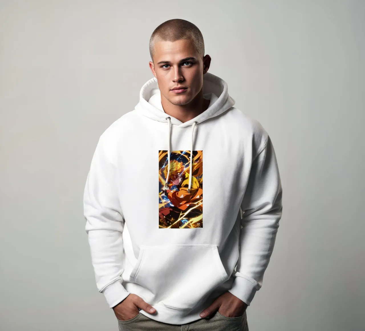 Zenitsu Agatsuma - DS Oversize Essential felpa con cappuccio da igoshartwrks