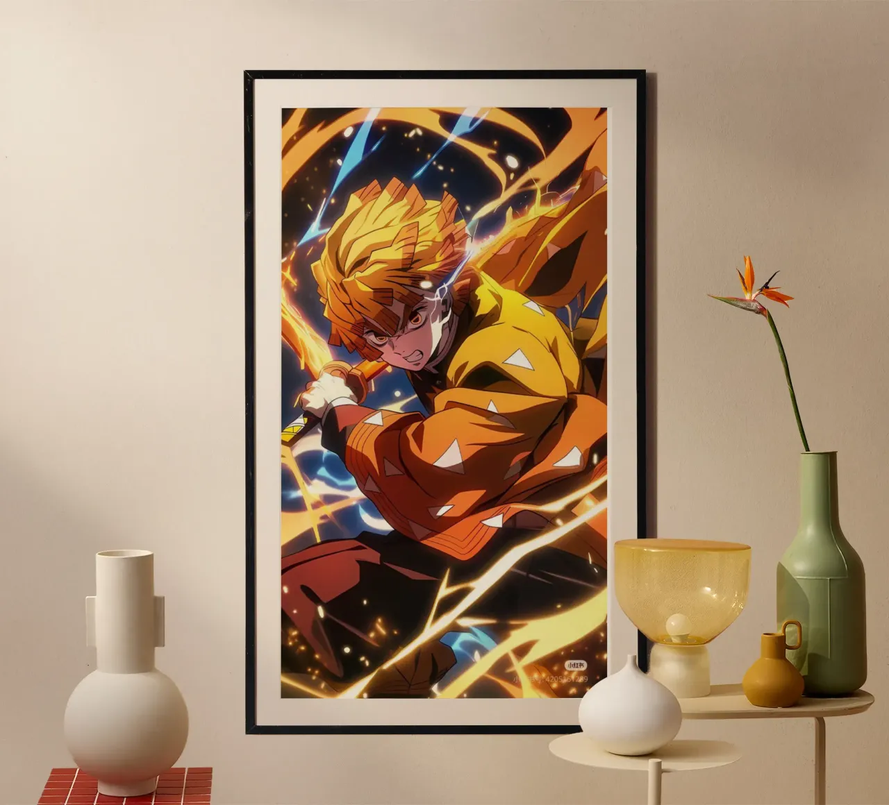 Zenitsu Agatsuma - DS Oversize Essential poster con telaio in alluminio da igoshartwrks