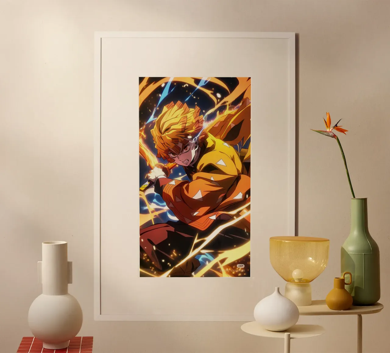 Zenitsu Agatsuma - DS Oversize Essential poster con telaio in alluminio da igoshartwrks