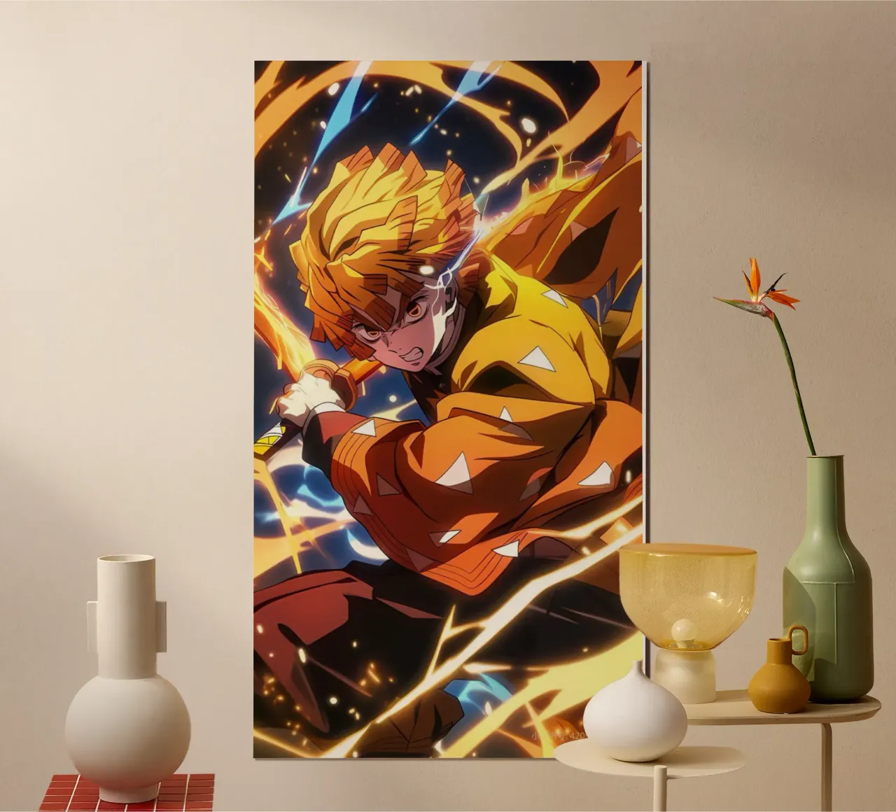 Zenitsu Agatsuma - DS Oversize Essential poster con telaio in alluminio da igoshartwrks
