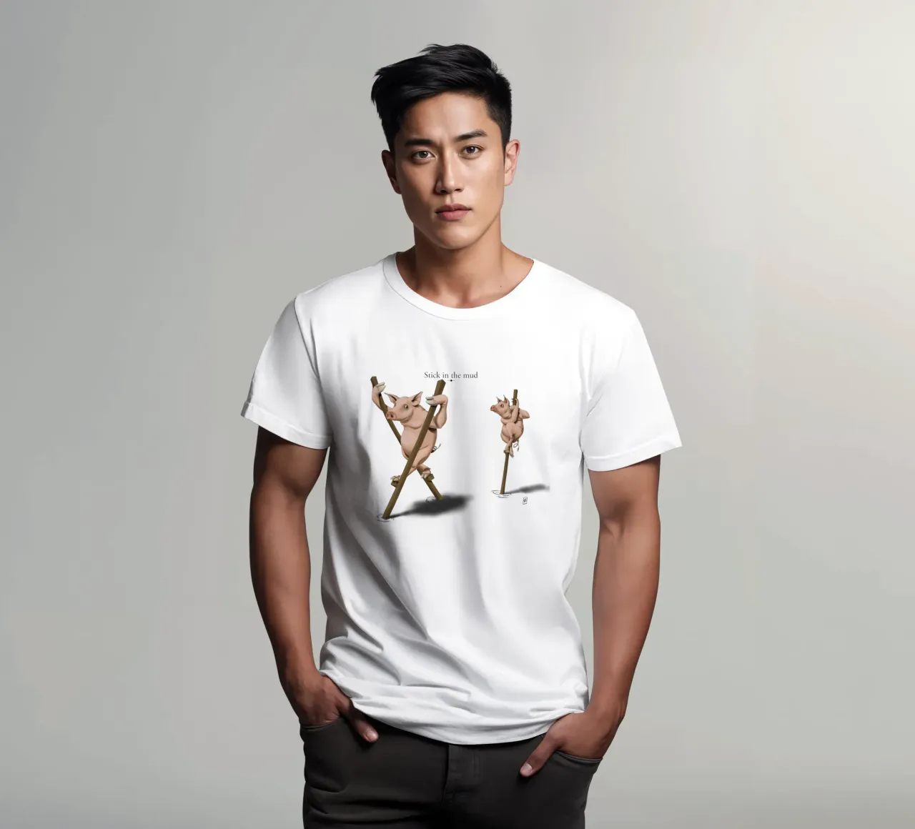 Stick in the Mud (Titled) t-shirt da Rob Art | Illustration