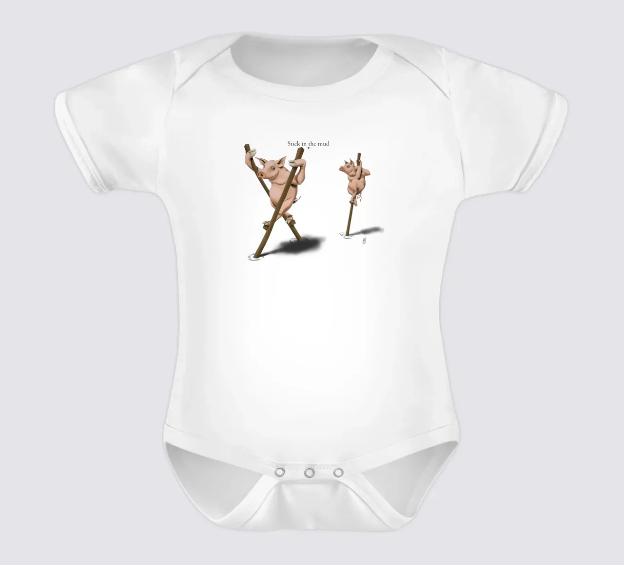 Stick in the Mud (Titled) body neonato maniche corte da Rob Art | Illustration