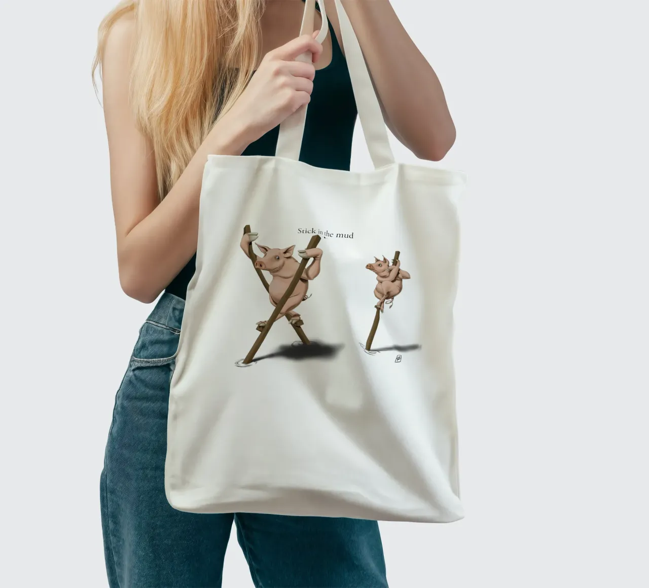 Stick in the Mud (Titled) borsa in juta da Rob Art | Illustration
