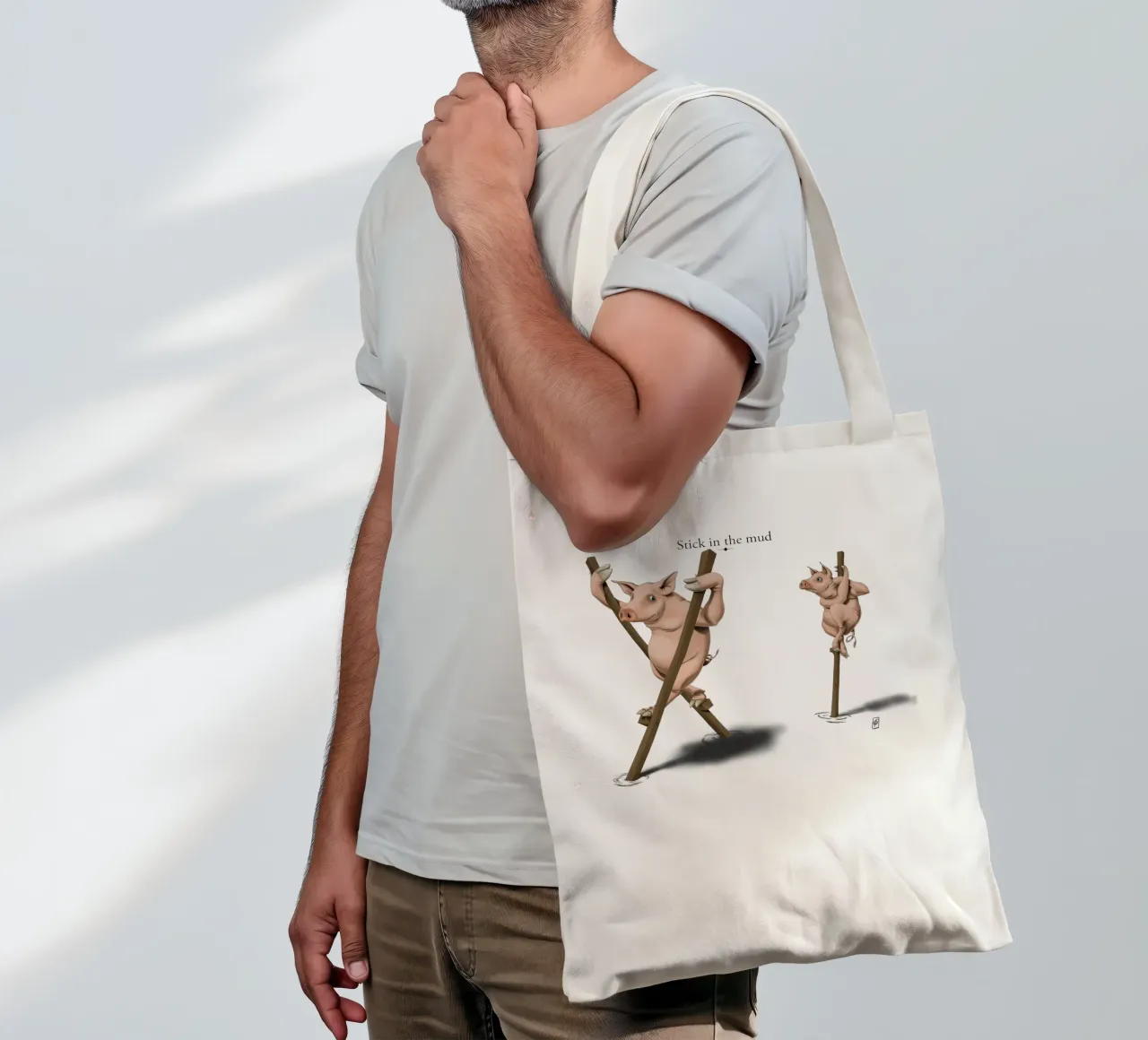 Stick in the Mud (Titled) borsa in juta da Rob Art | Illustration