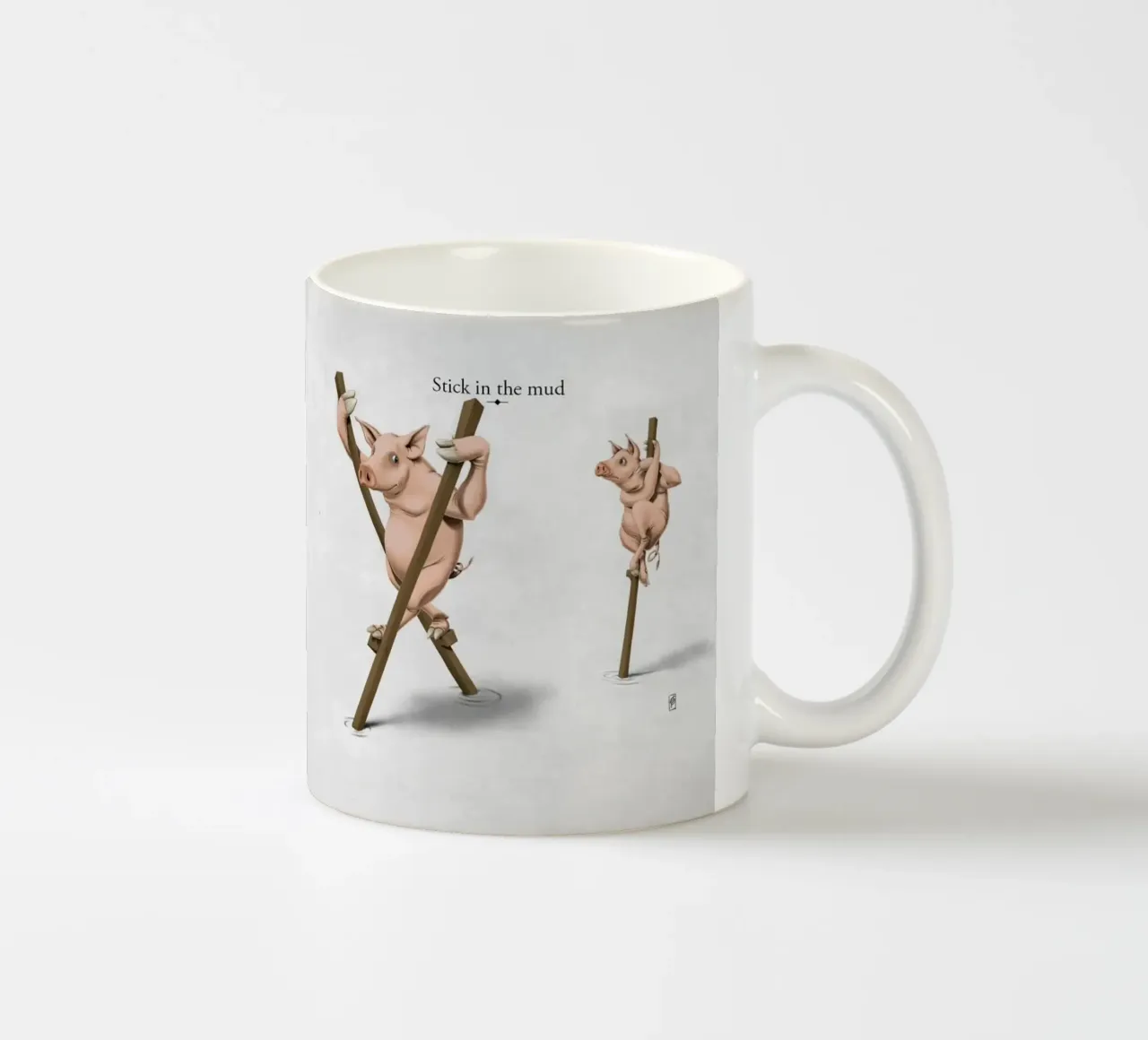 Stick in the Mud (Titled) tazza in ceramica da Rob Art | Illustration