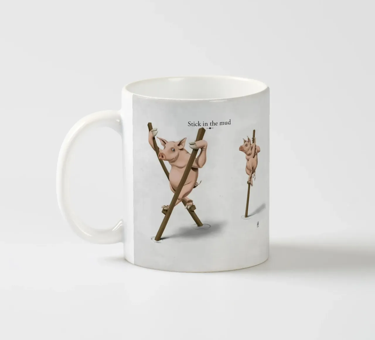 Stick in the Mud (Titled) tazza in ceramica da Rob Art | Illustration