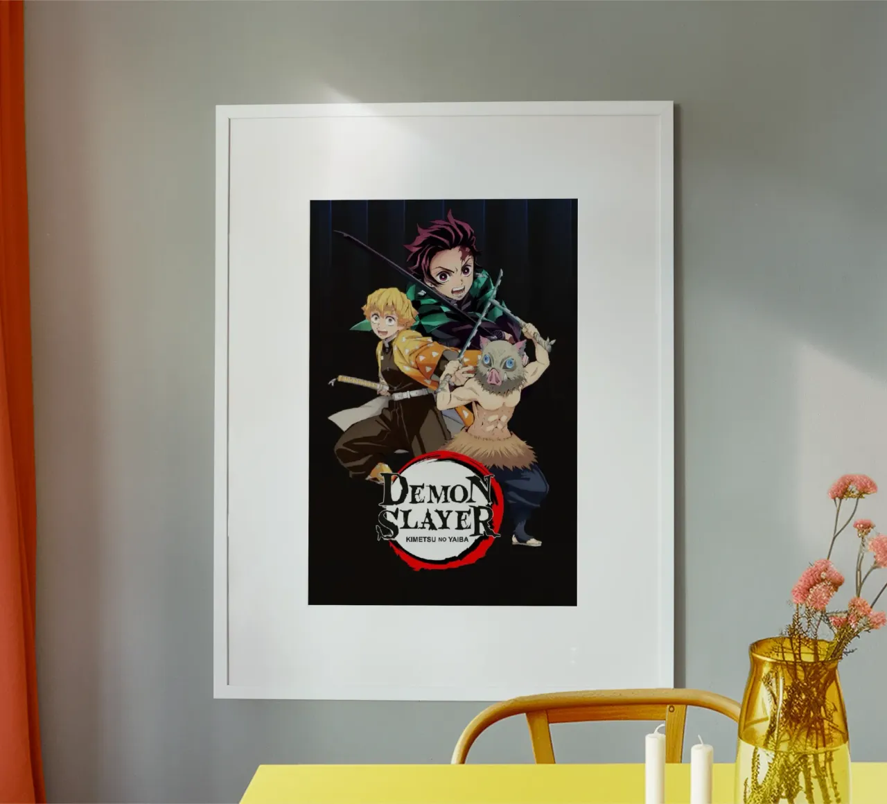 Uccisore di demoni - Maglietta originale KNY poster con telaio in legno da igoshartwrks