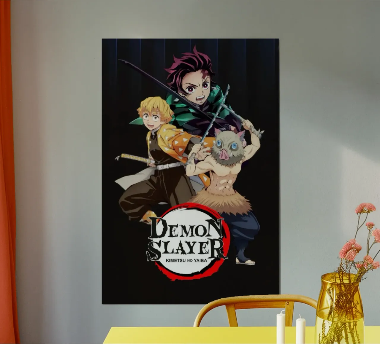 Uccisore di demoni - Maglietta originale KNY poster con telaio in legno da igoshartwrks