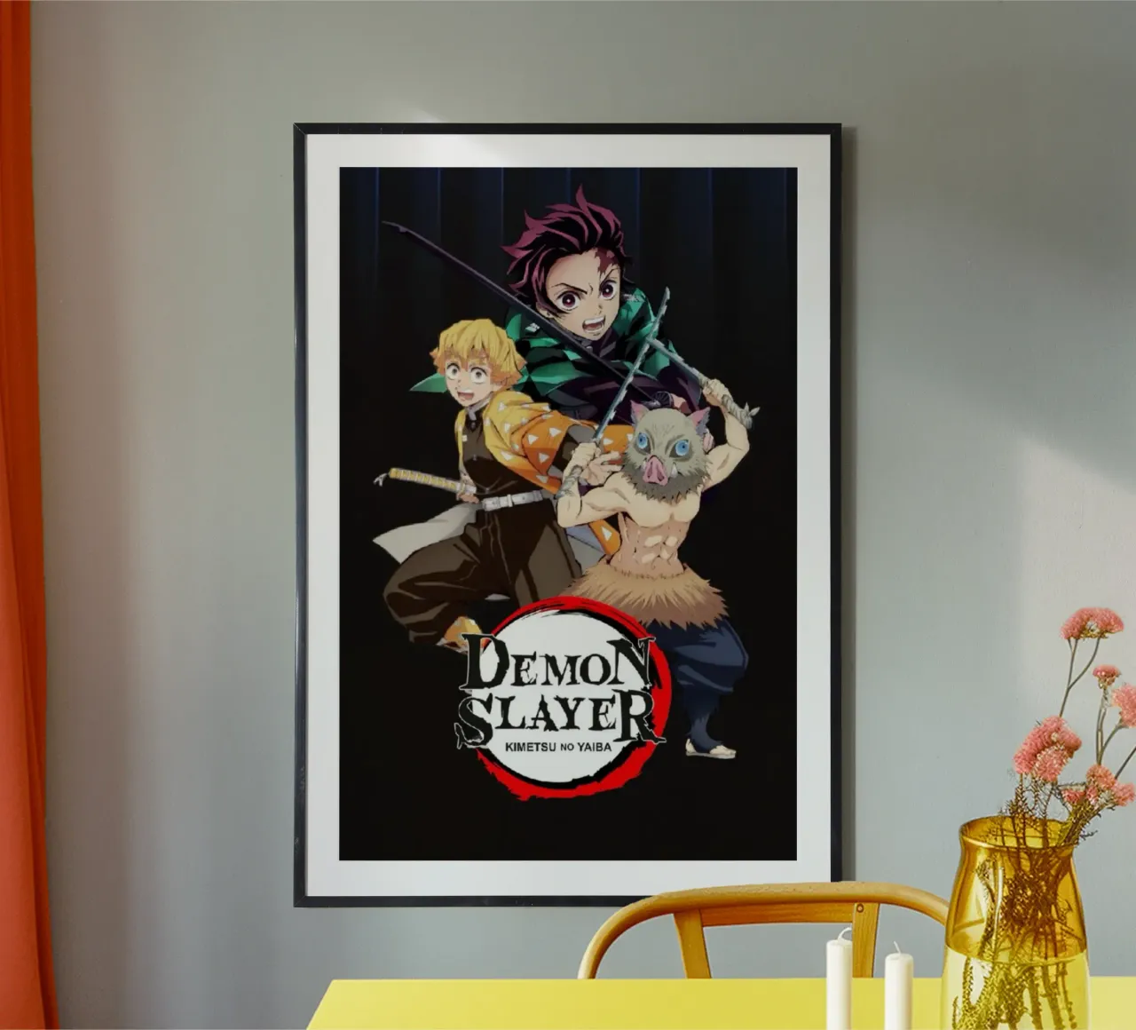 Uccisore di demoni - Maglietta originale KNY poster con telaio in legno da igoshartwrks