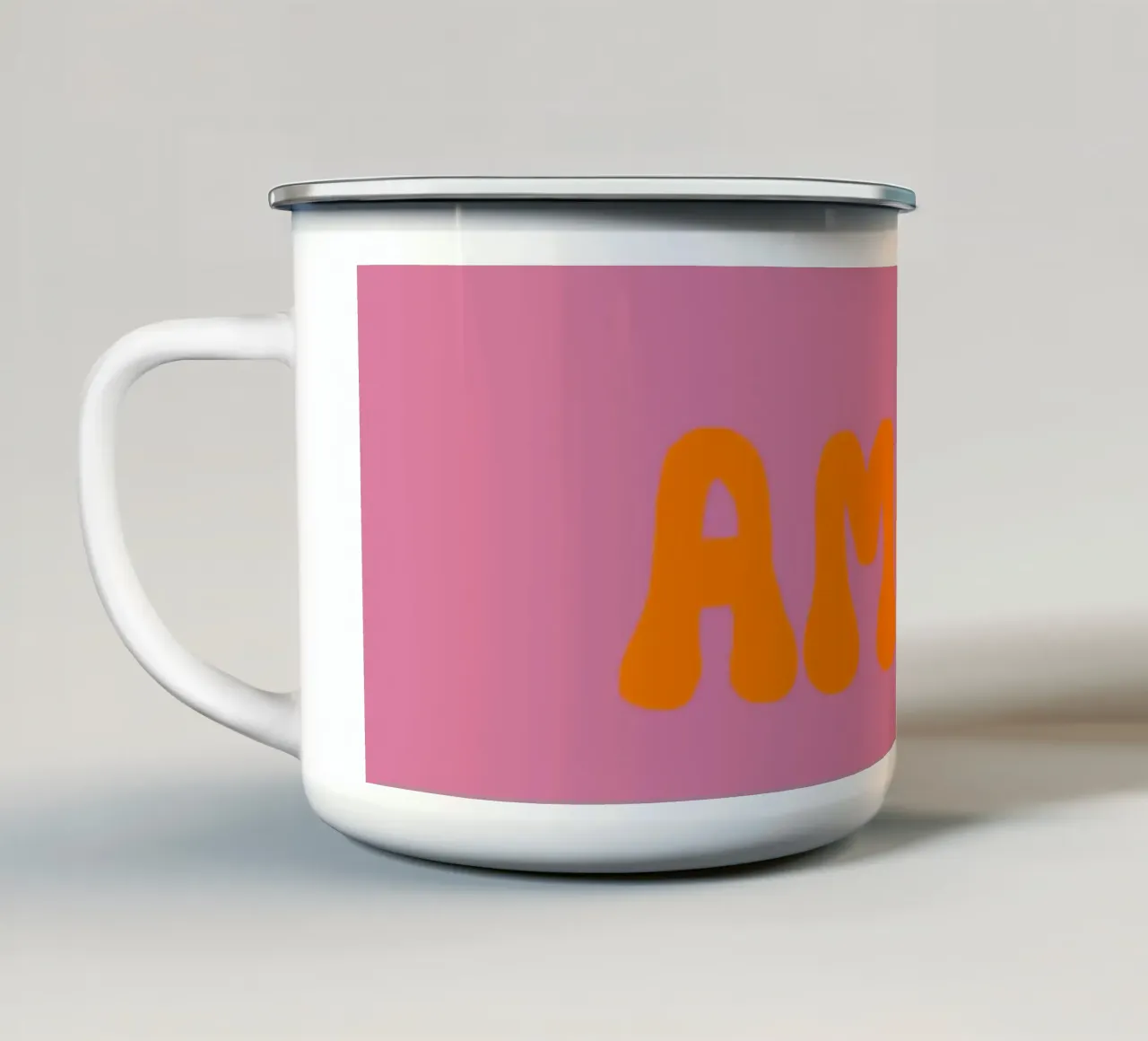 Amore Retro Pink Orange tazza in smalto da Alisa Knöß