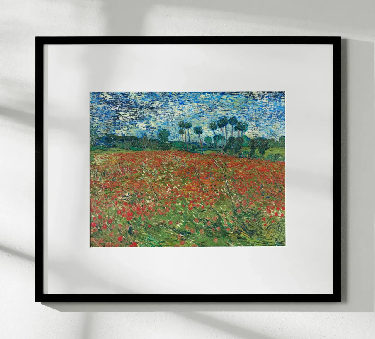 Poppy Field 1890 - Van Gogh poster con telaio in legno da apoloprints
