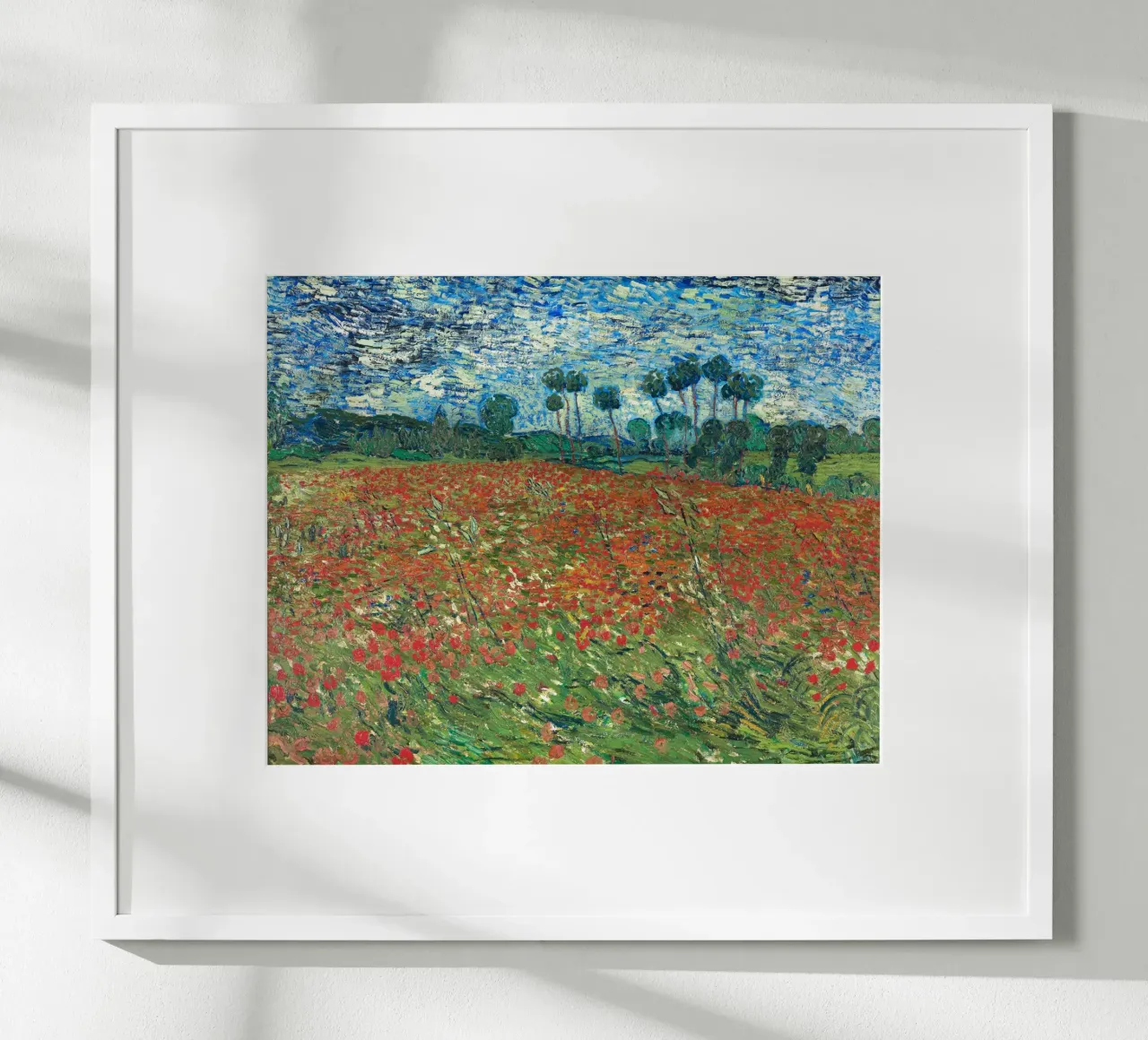 Poppy Field 1890 - Van Gogh poster con telaio in legno da apoloprints