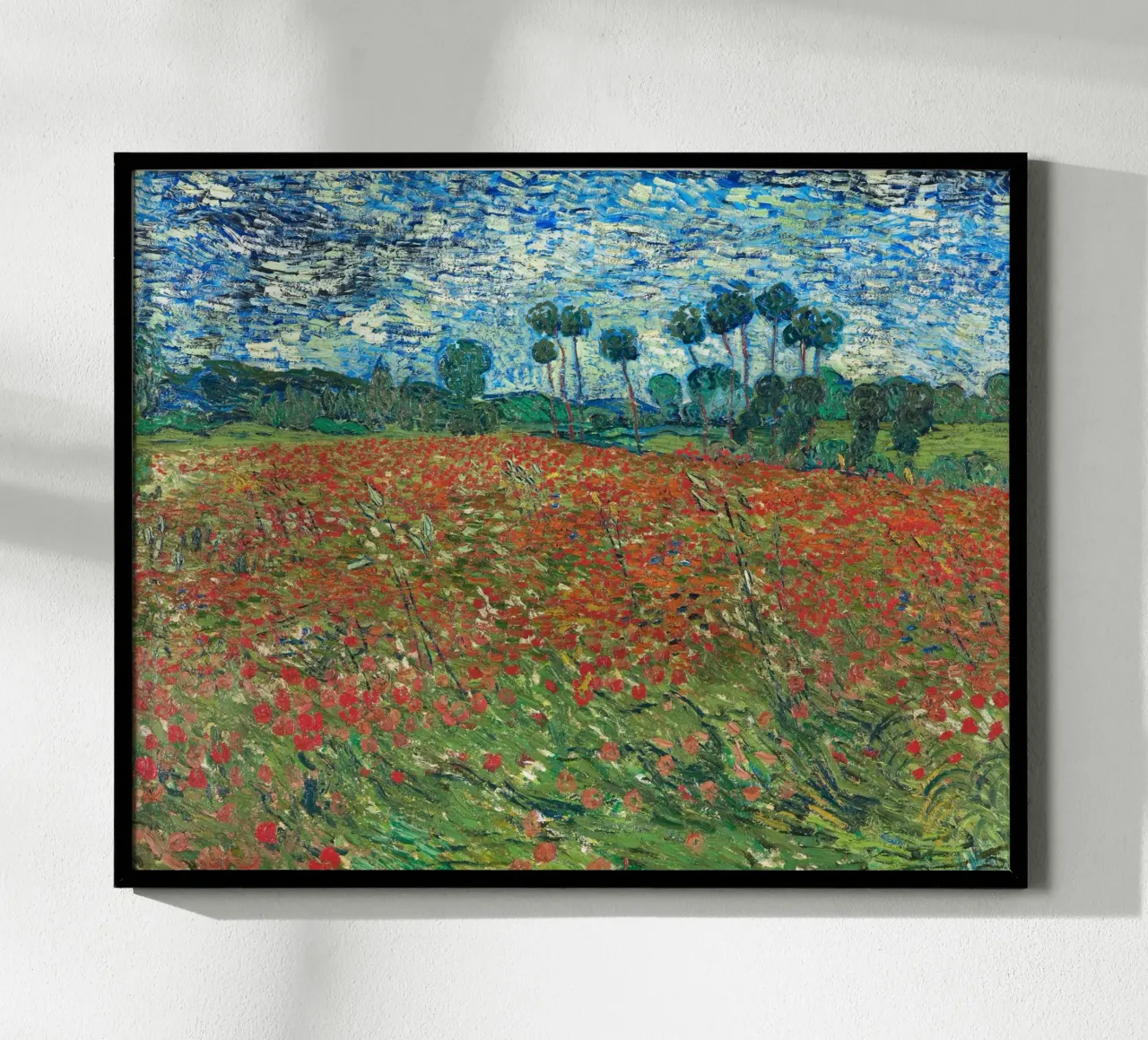 Poppy Field 1890 - Van Gogh poster con telaio in legno da apoloprints