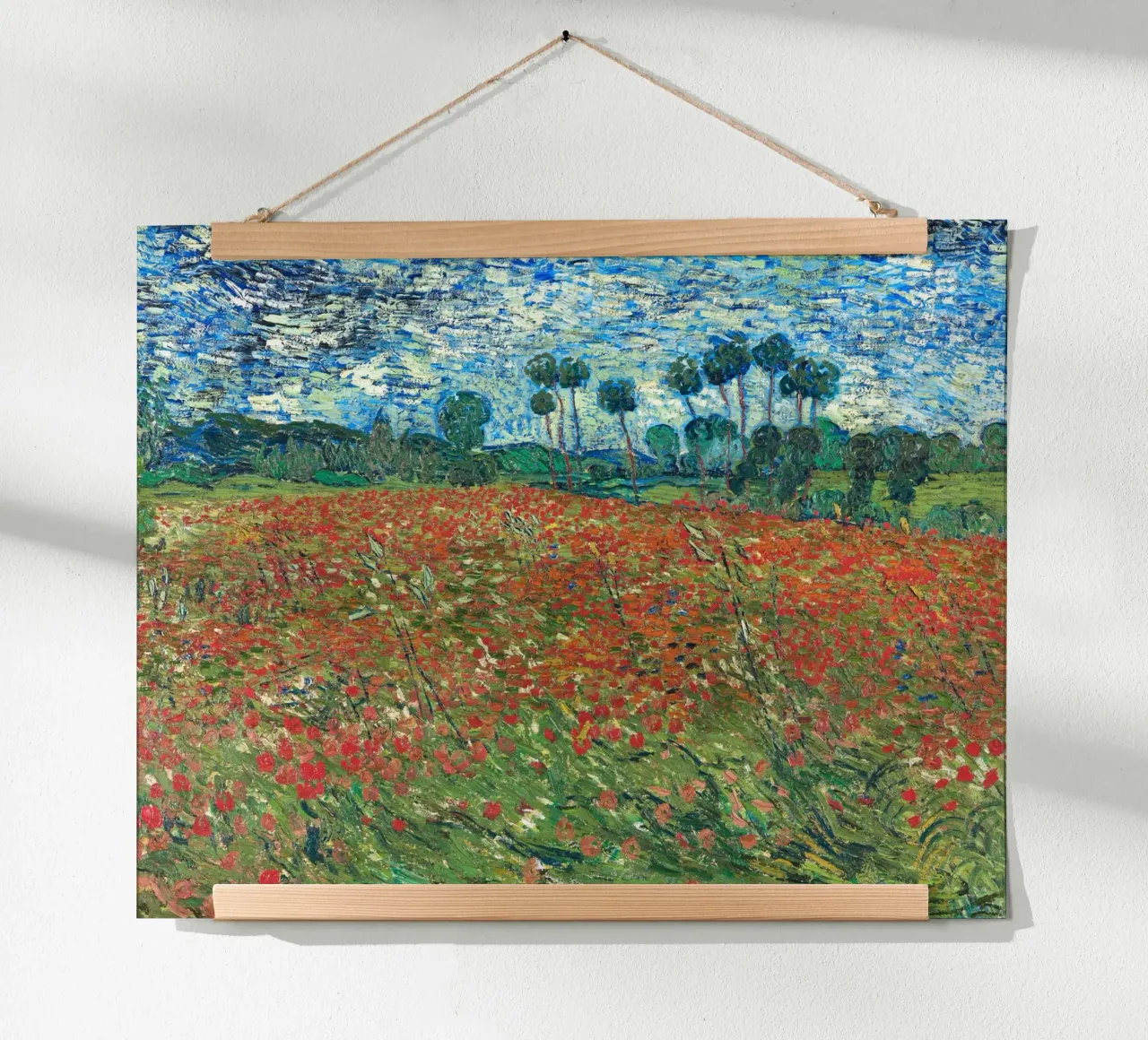 Poppy Field 1890 - Van Gogh poster con telaio in legno da apoloprints