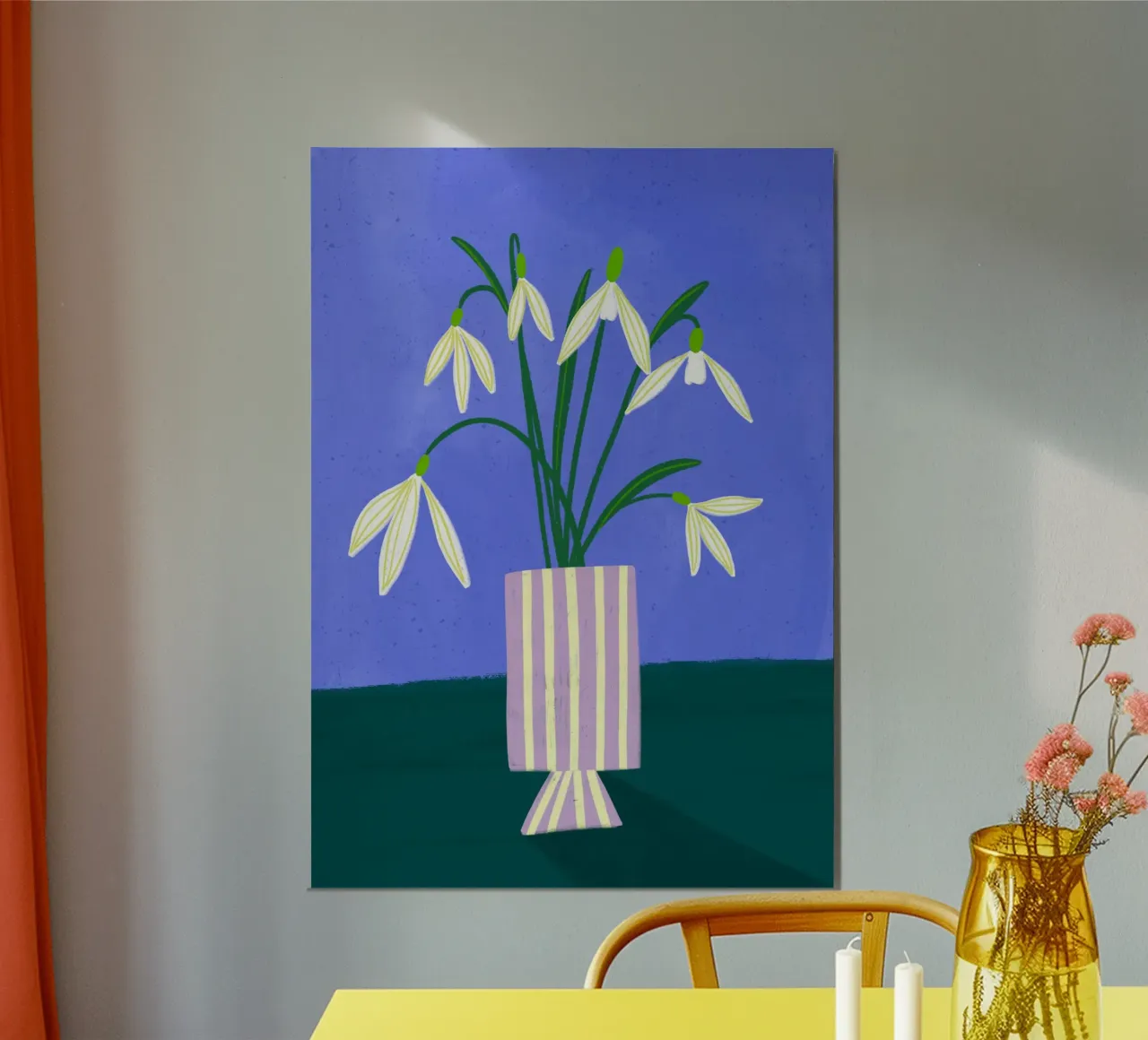 Snowdrops poster con telaio in alluminio da Bea Mueller