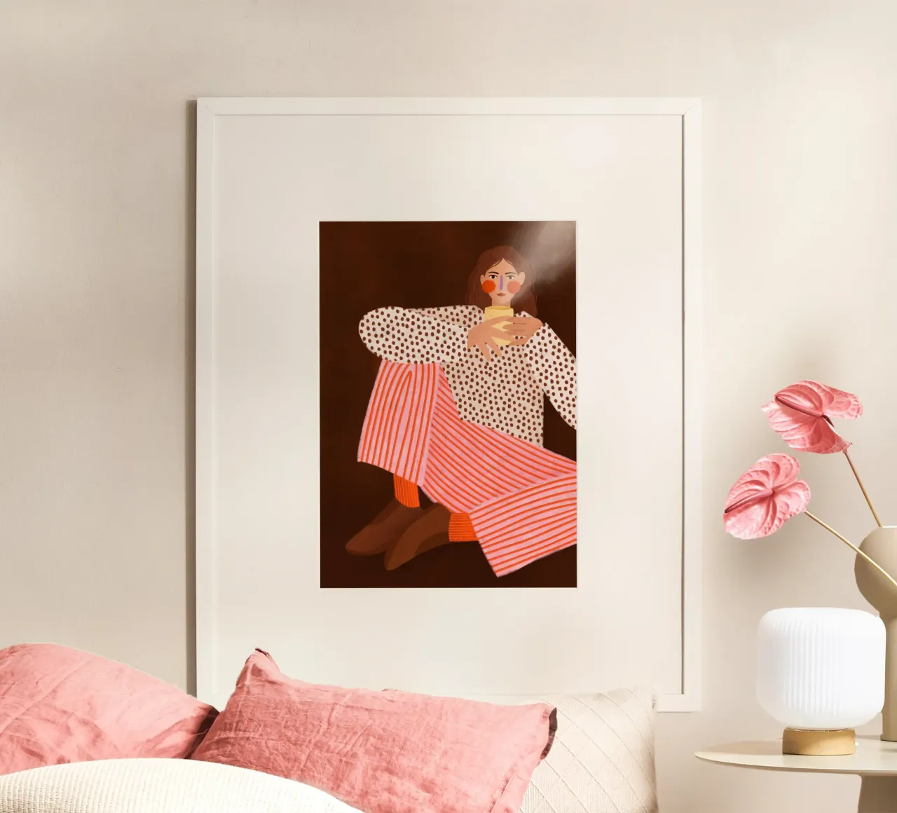 The Woman with the cup of Tea poster da Bea Mueller