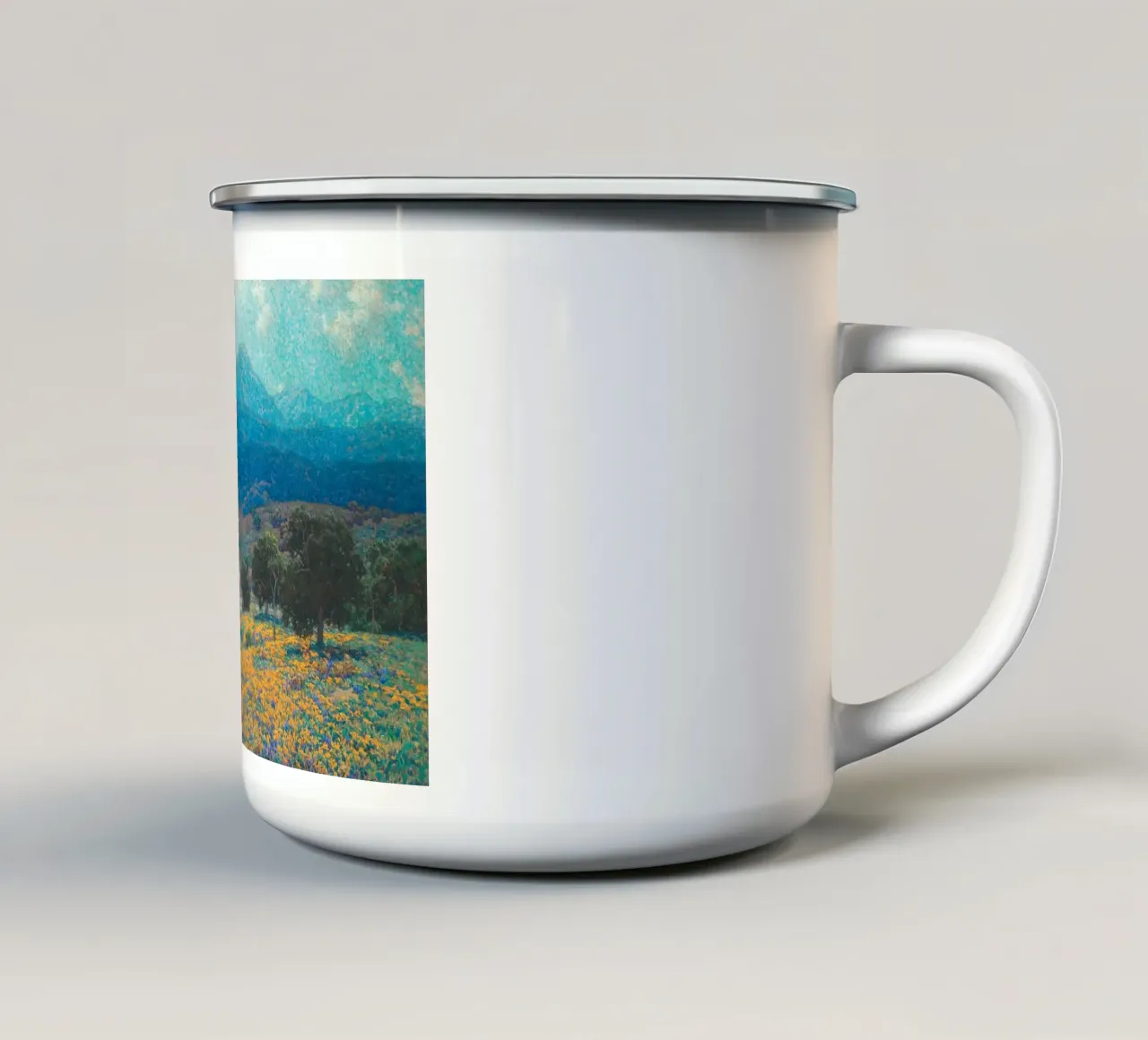 California Poppy Field tazza in smalto da apoloprints