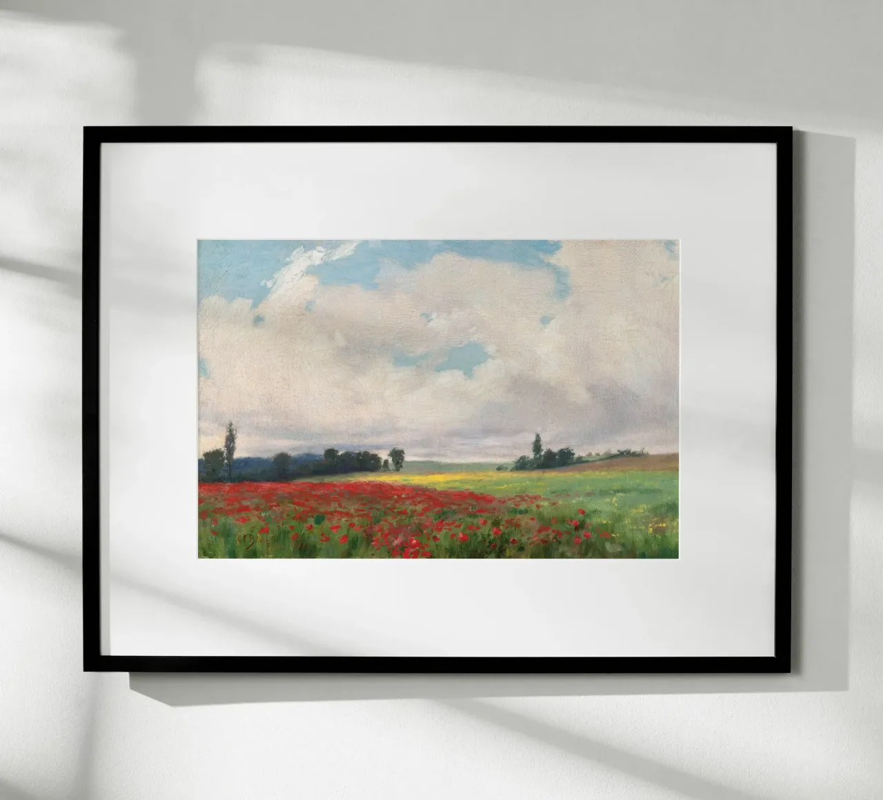 A French Poppy Field Landscape poster de apoloprints
