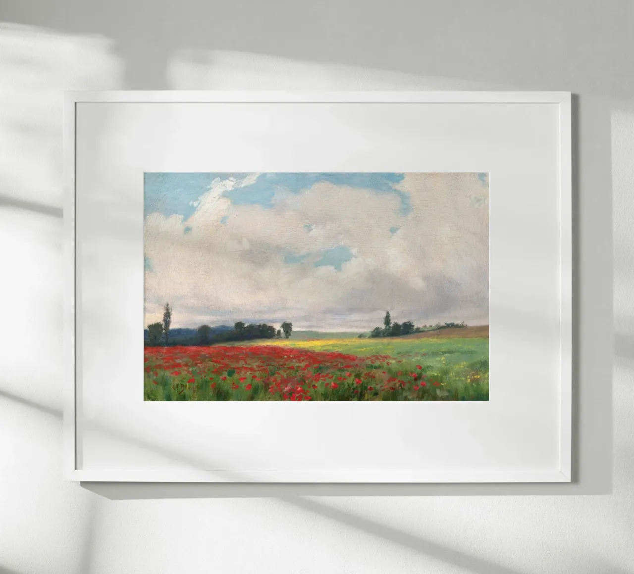 A French Poppy Field Landscape poster de apoloprints