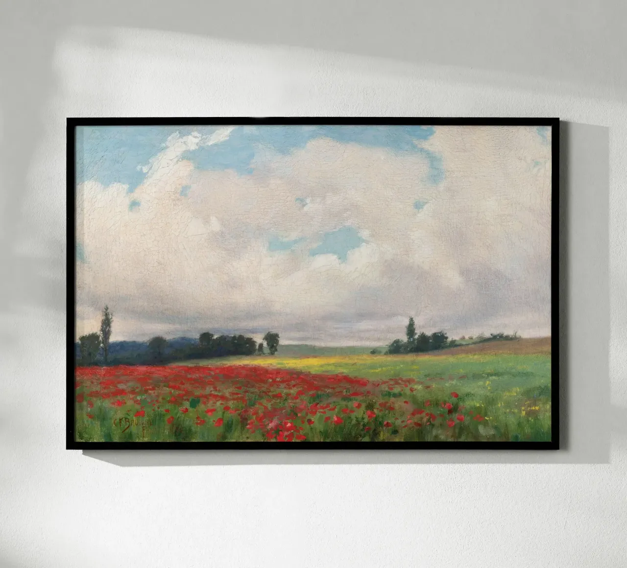 A French Poppy Field Landscape poster de apoloprints