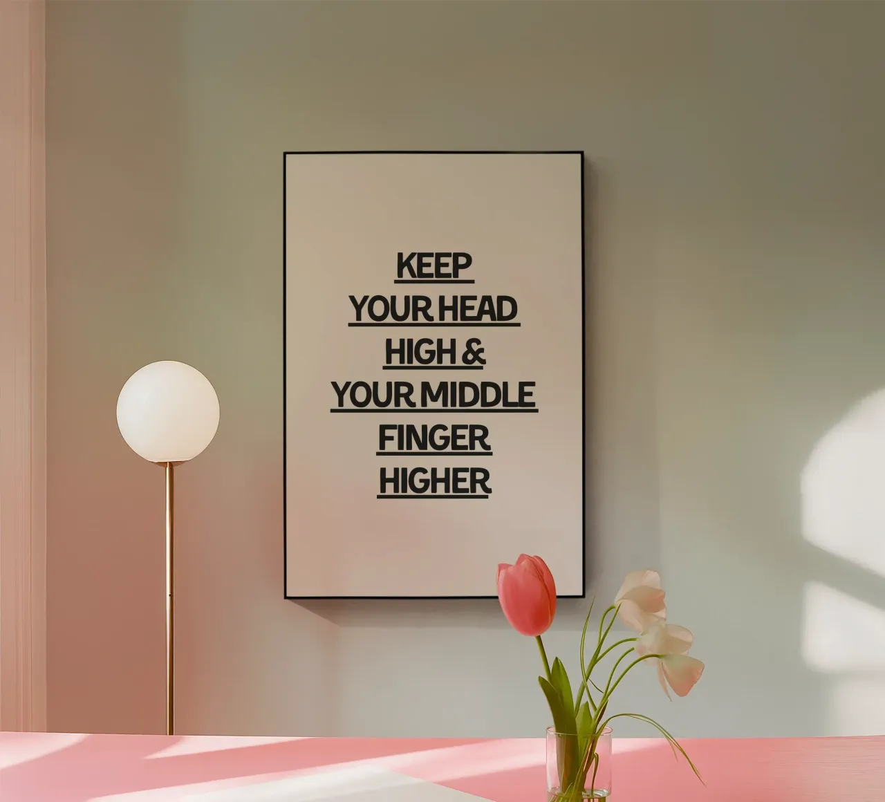 Middle Finger plexiglass da Mottos by Sinan Saydik