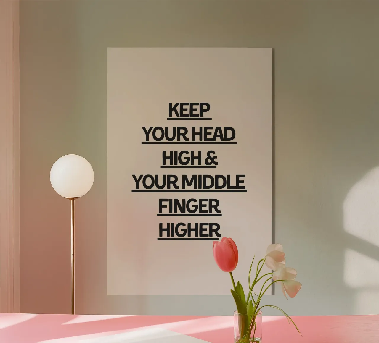 Middle Finger plexiglass da Mottos by Sinan Saydik