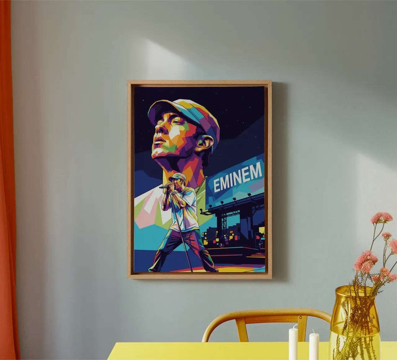 Lo spettacolo di Eminem tela con Cornice a cassetta da Hantamrata