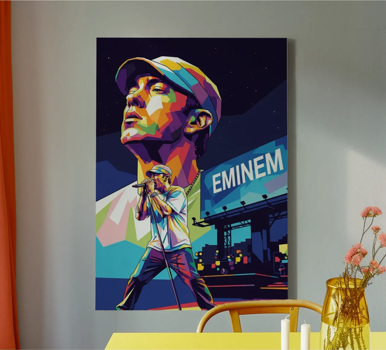 Lo spettacolo di Eminem tela con Cornice a cassetta da Hantamrata
