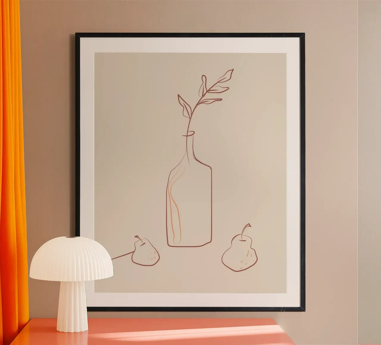 Natura morta in terracotta poster con telaio in plastica da Little Dean