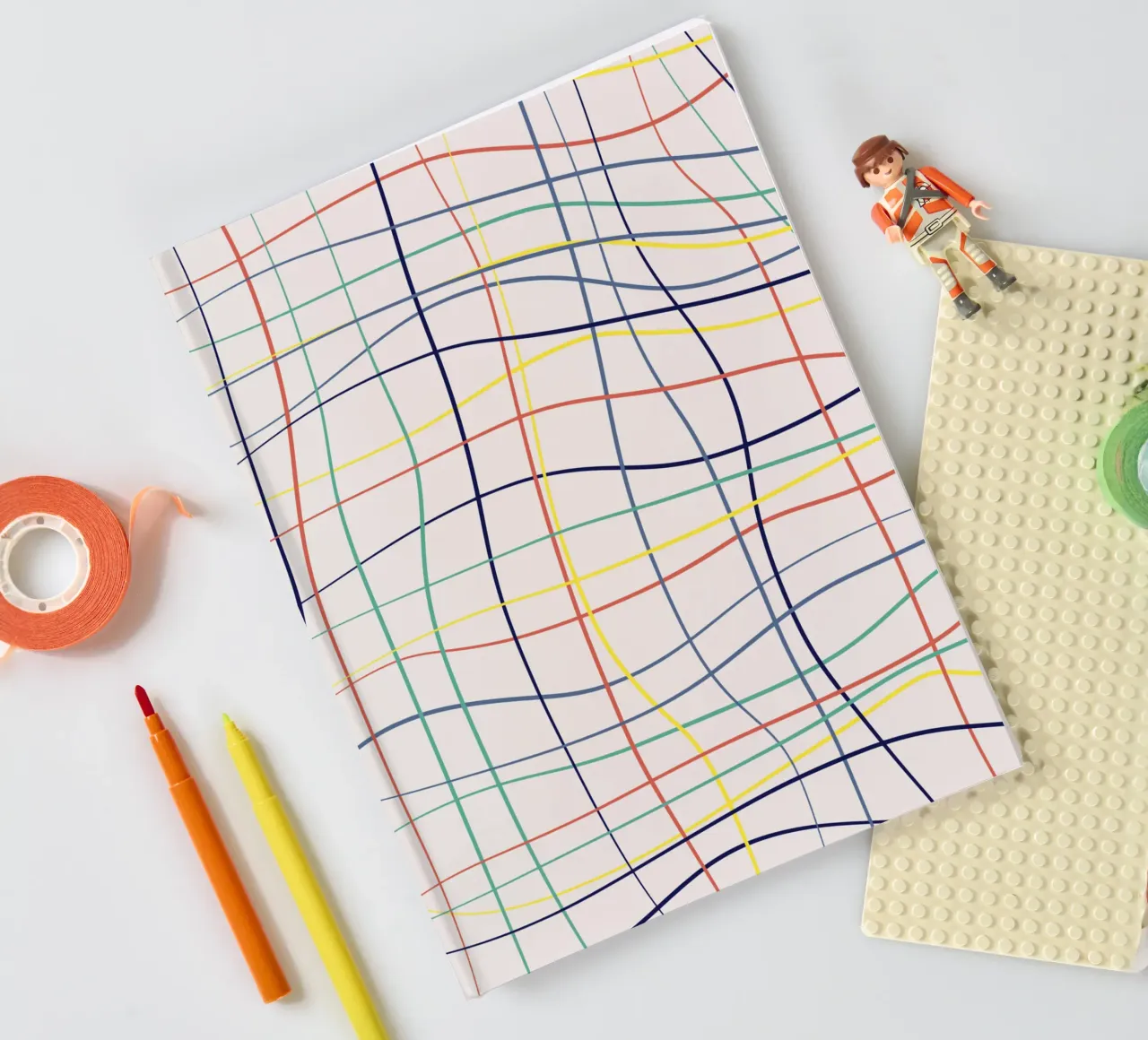 Rainbow line art checker notebook by Little Dean