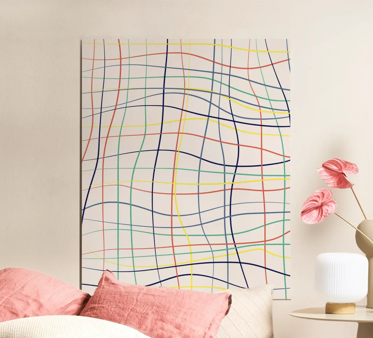 Controllo della linea artistica dell'arcobaleno poster con telaio in plastica da Little Dean
