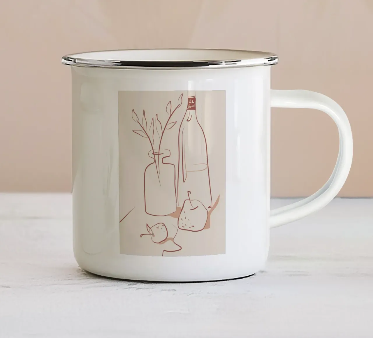 Natura morta in terracotta 02 tazza in smalto da Little Dean