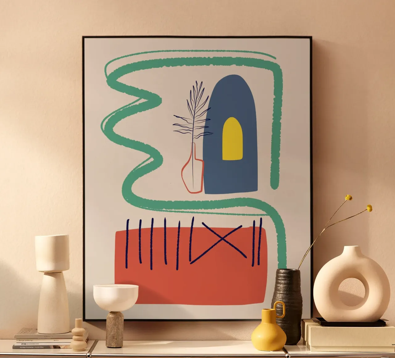 Abstract interieur acryl van Little Dean