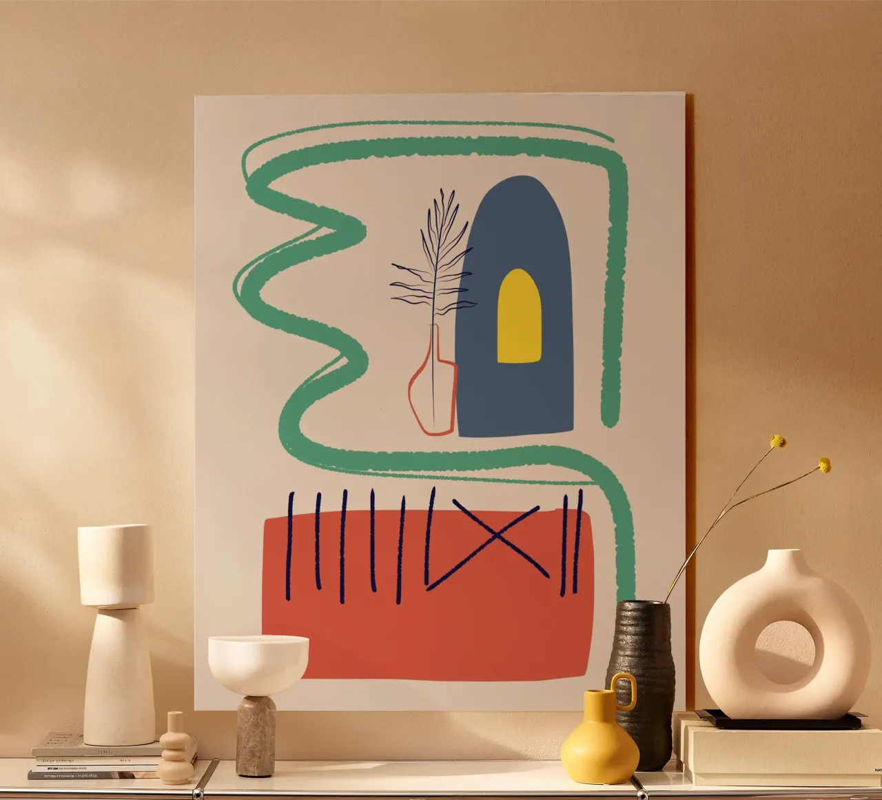 Abstract interieur acryl van Little Dean