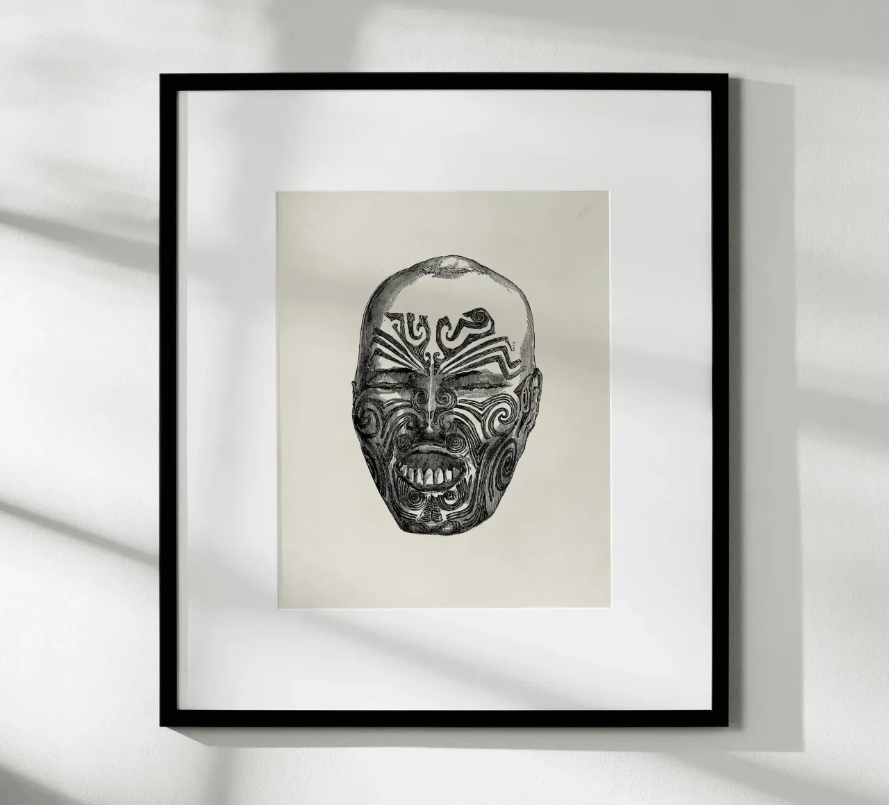 Ancient face poster con telaio in plastica da vintageshop