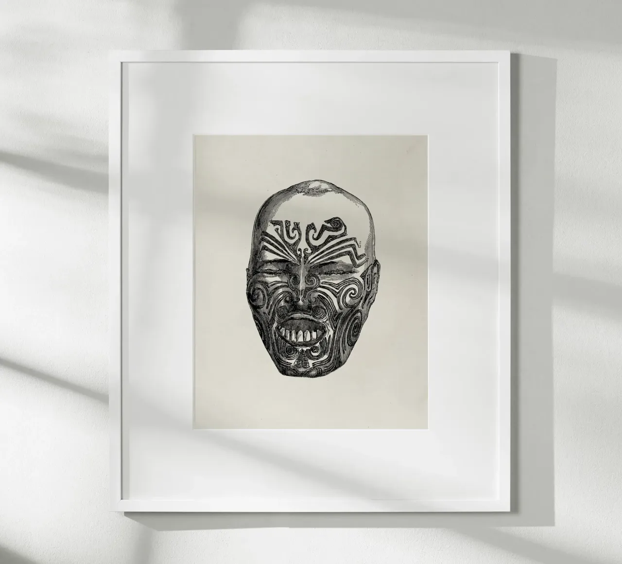 Ancient face poster con telaio in plastica da vintageshop