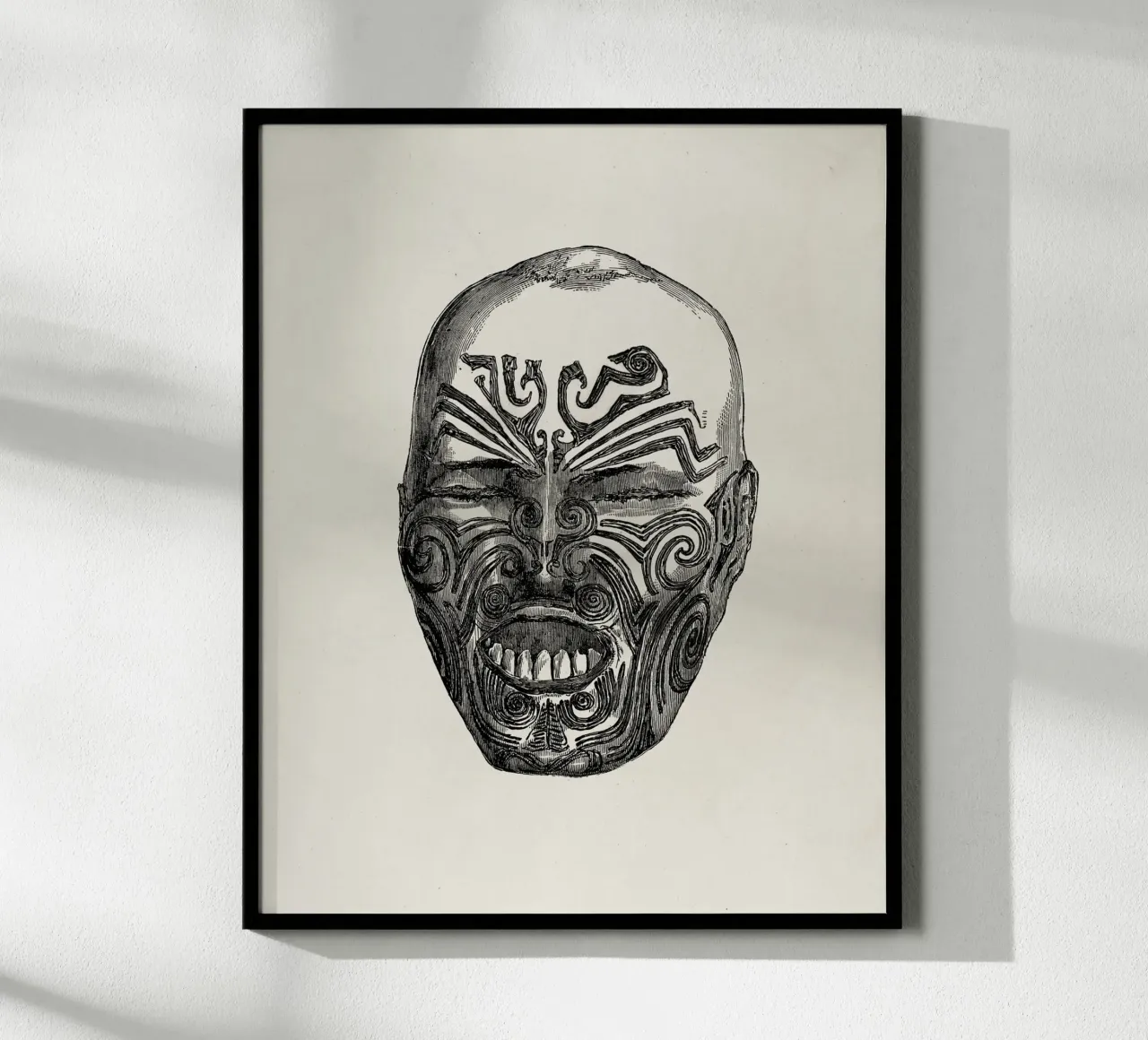 Ancient face poster con telaio in plastica da vintageshop