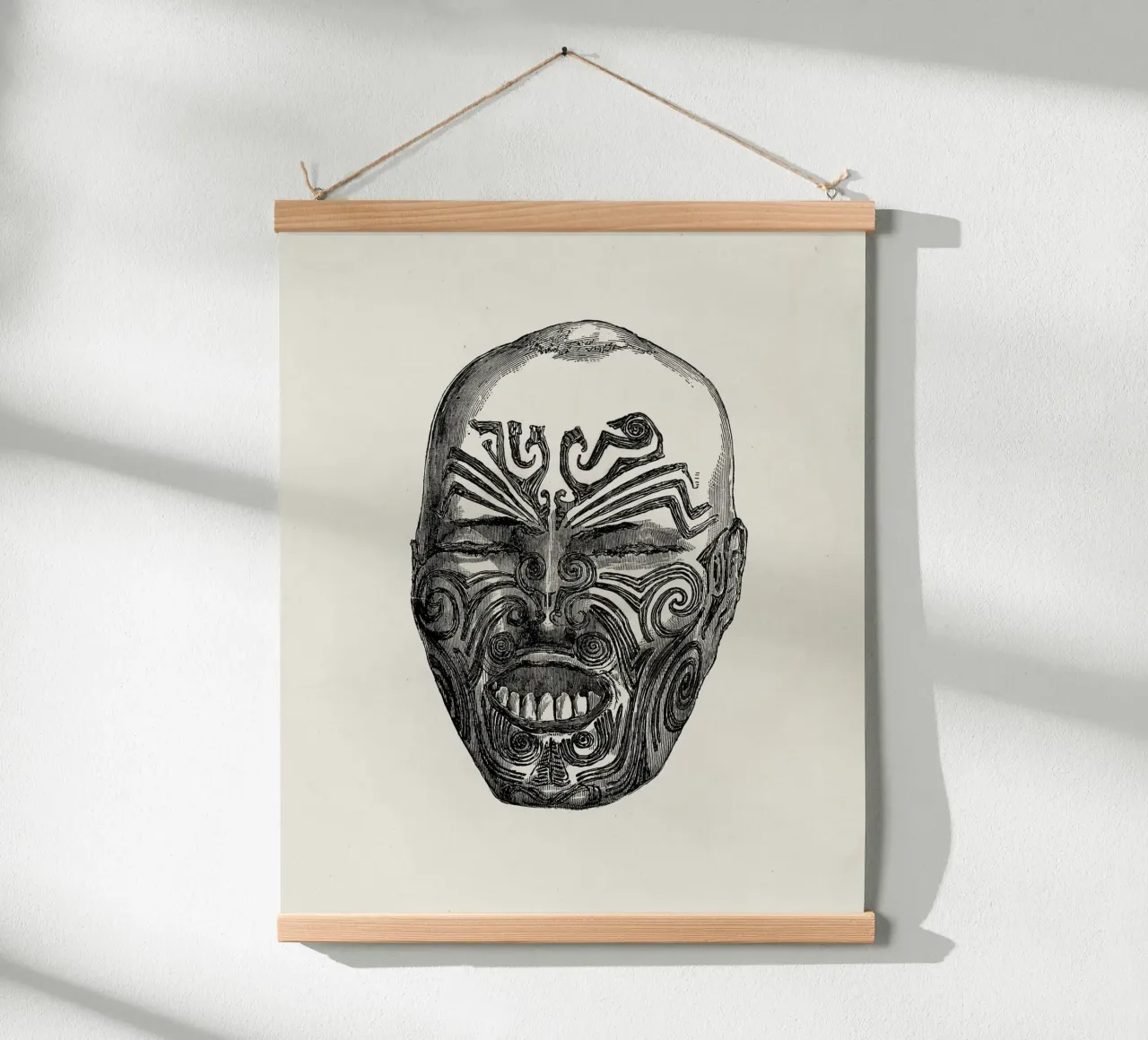Ancient face poster con telaio in plastica da vintageshop