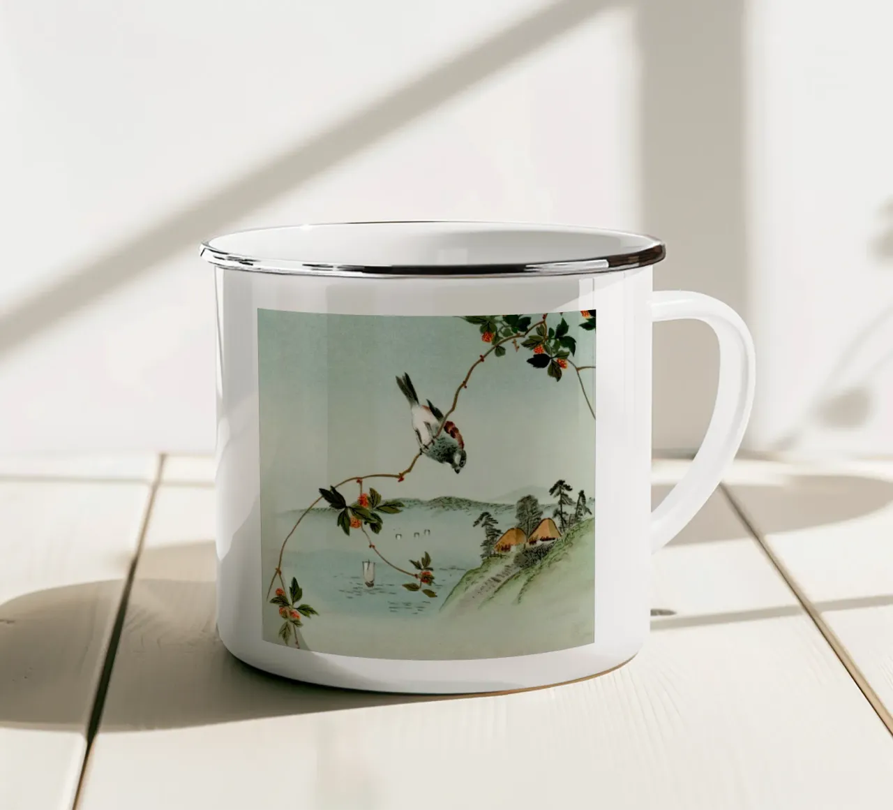 Japanese illustration tazza in smalto da vintageshop
