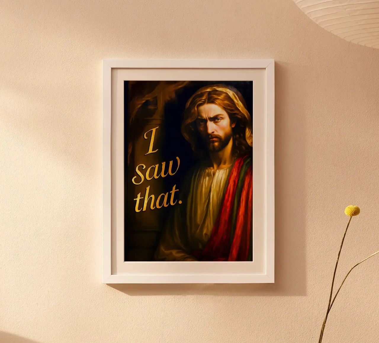 Gesù l'ho visto poster con telaio in alluminio da Fleur de Lys