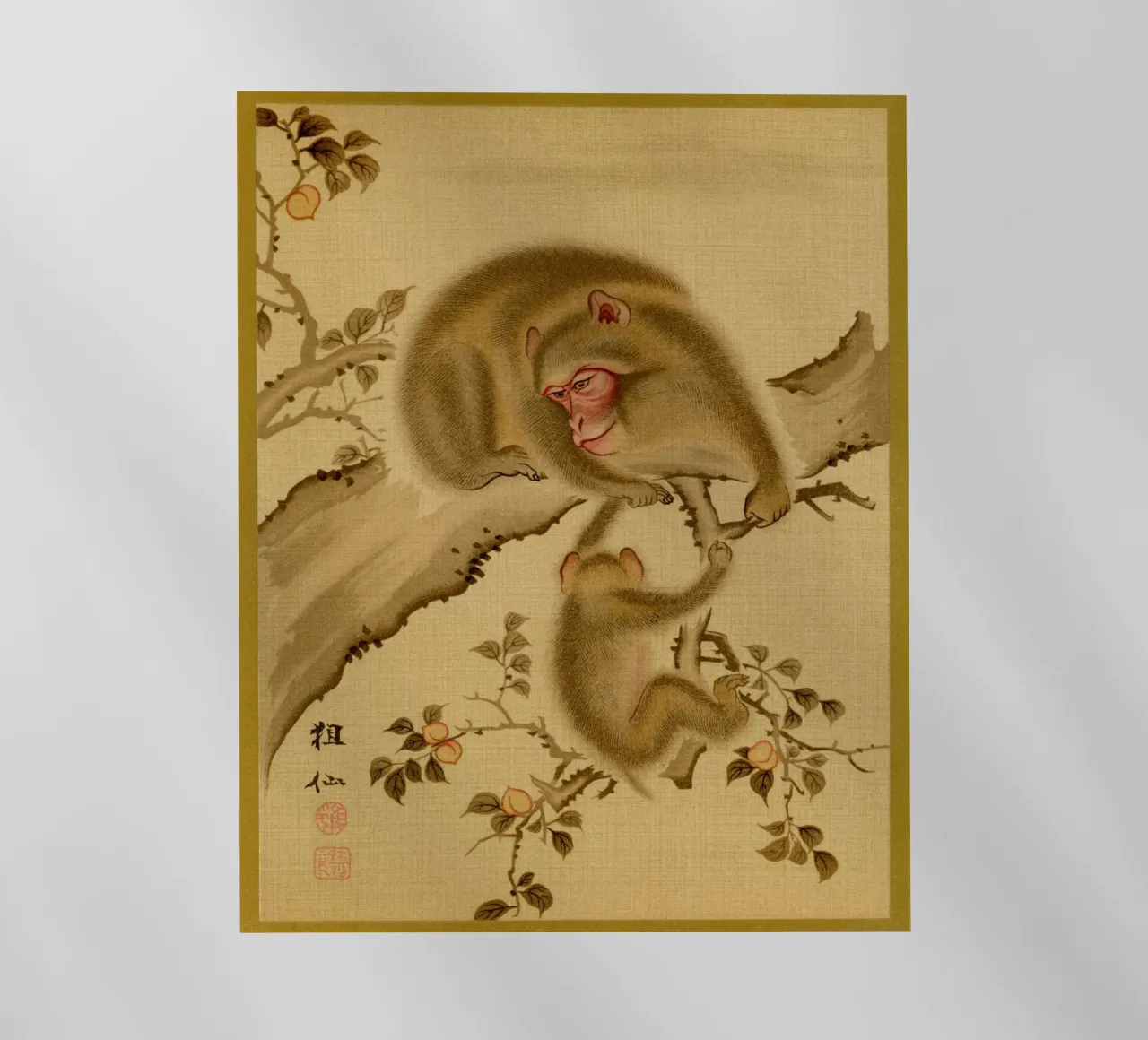 Baby monkey and mother pellicola backlit da vintageshop