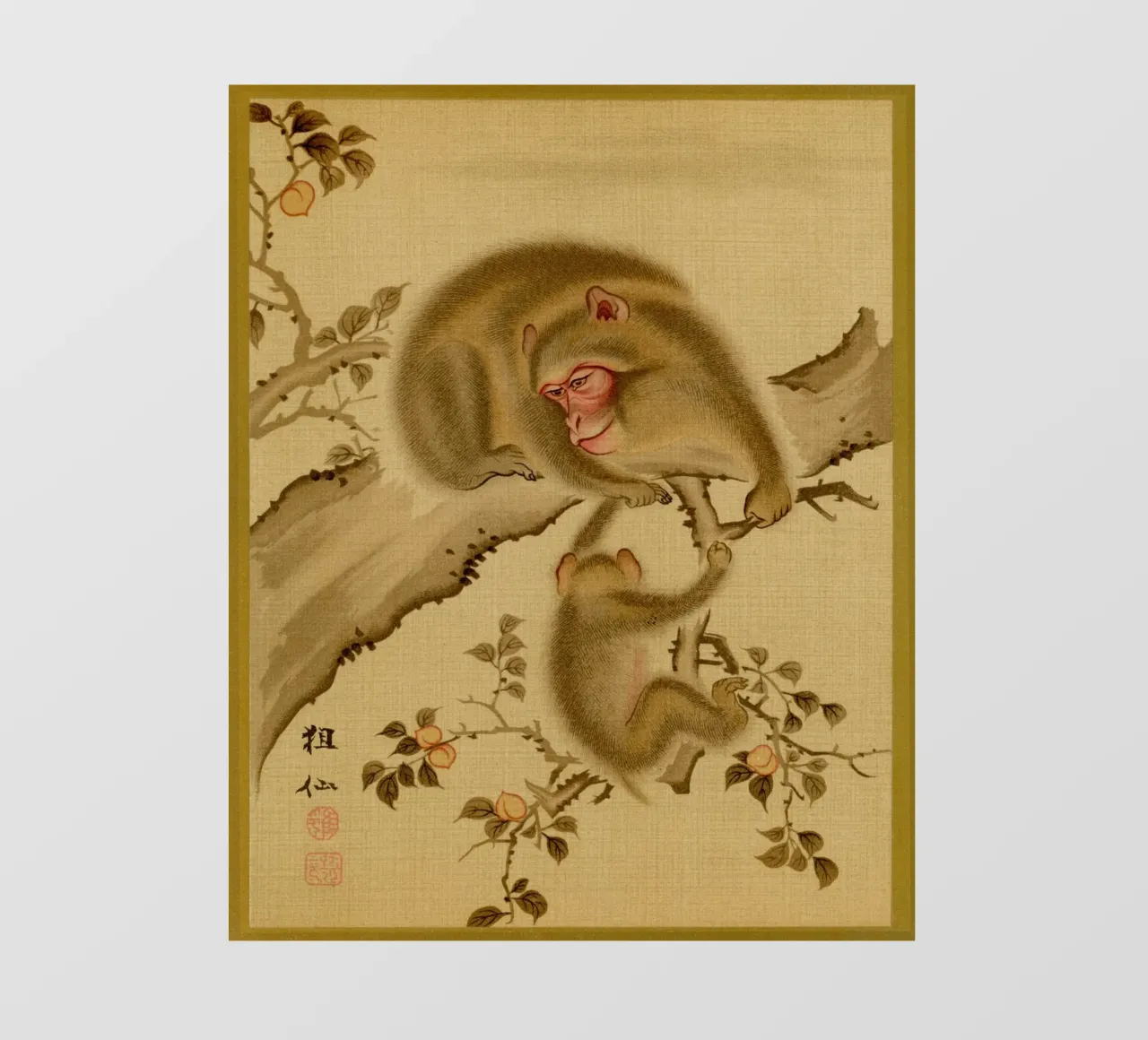 Baby monkey and mother pellicola backlit da vintageshop