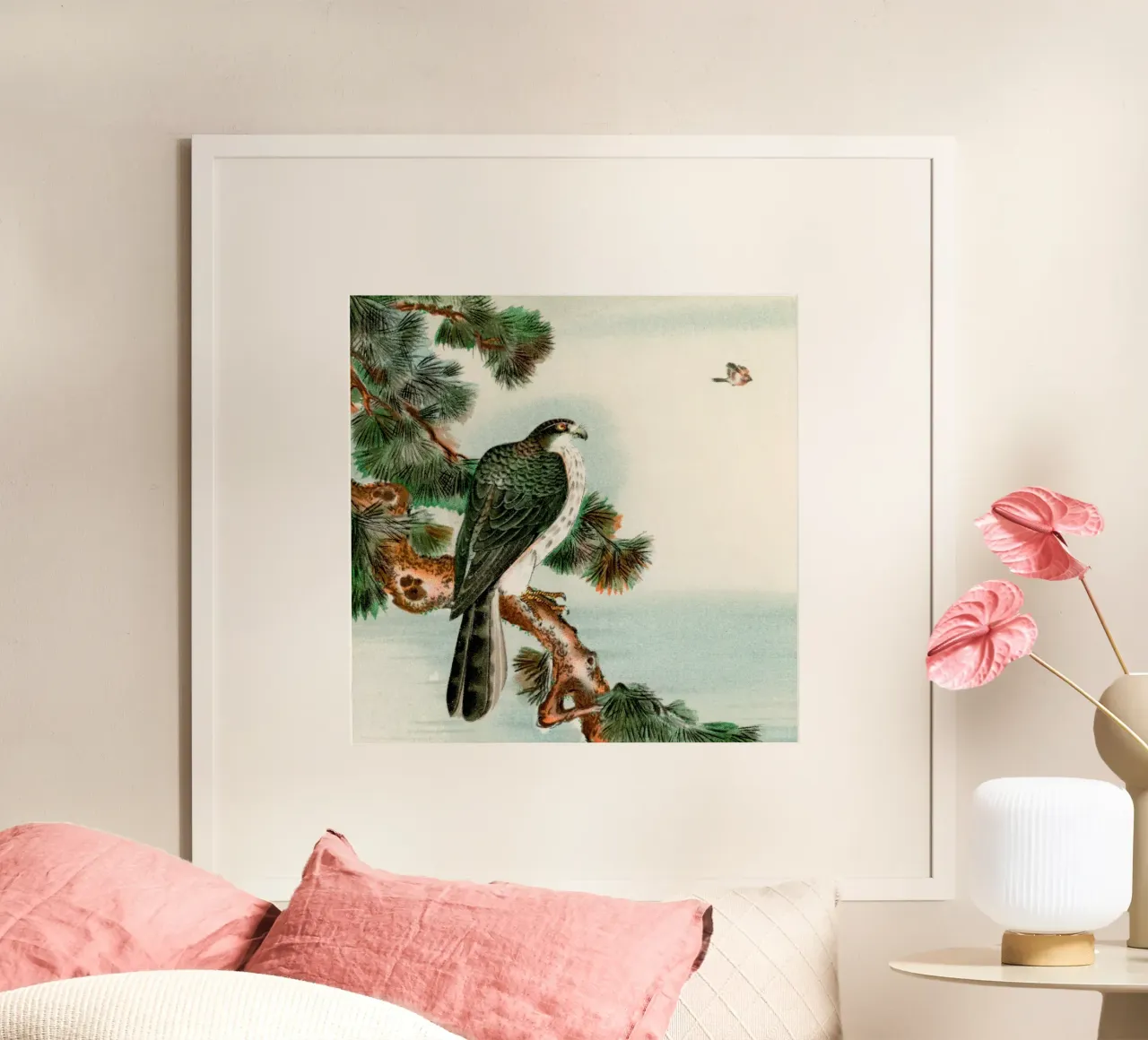 Bird  vintage Japanese poster con telaio in alluminio da vintageshop