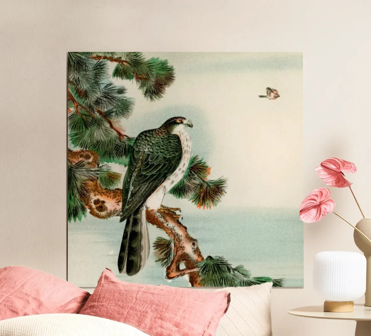 Bird  vintage Japanese poster con telaio in alluminio da vintageshop