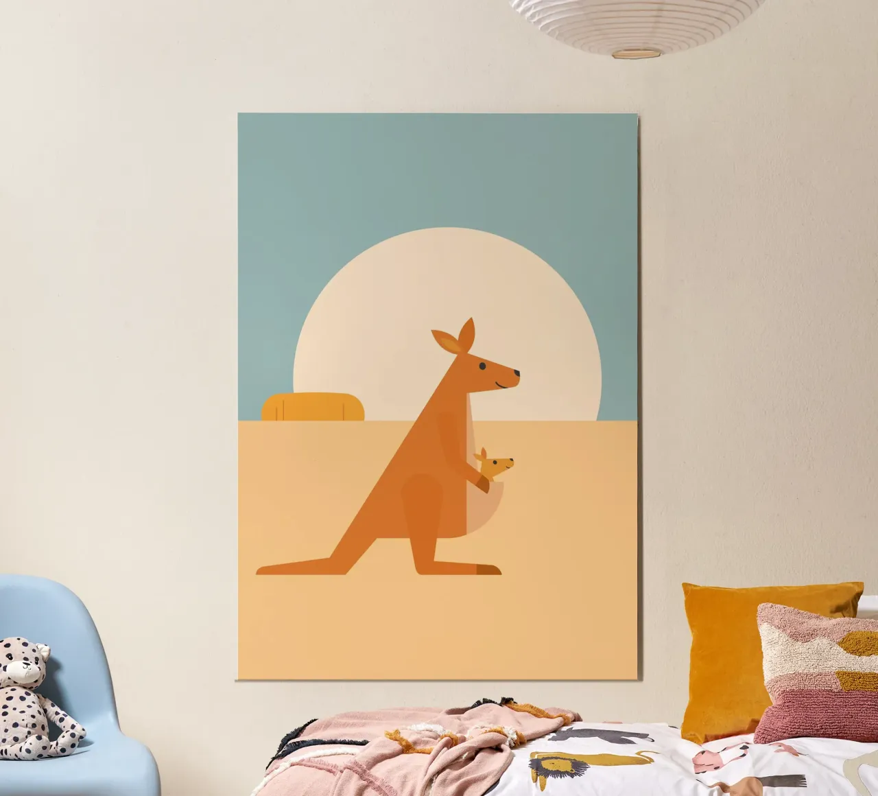 Canguro felice poster con telaio in plastica da Carolin Vonhoff